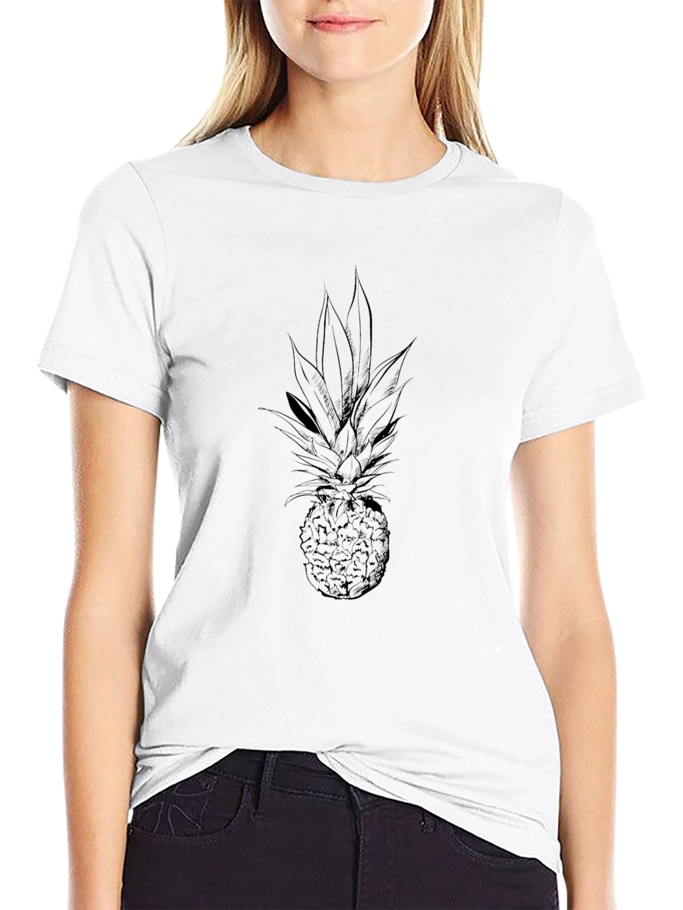 Pineapple Graphic Tee - Black Casual Shirt