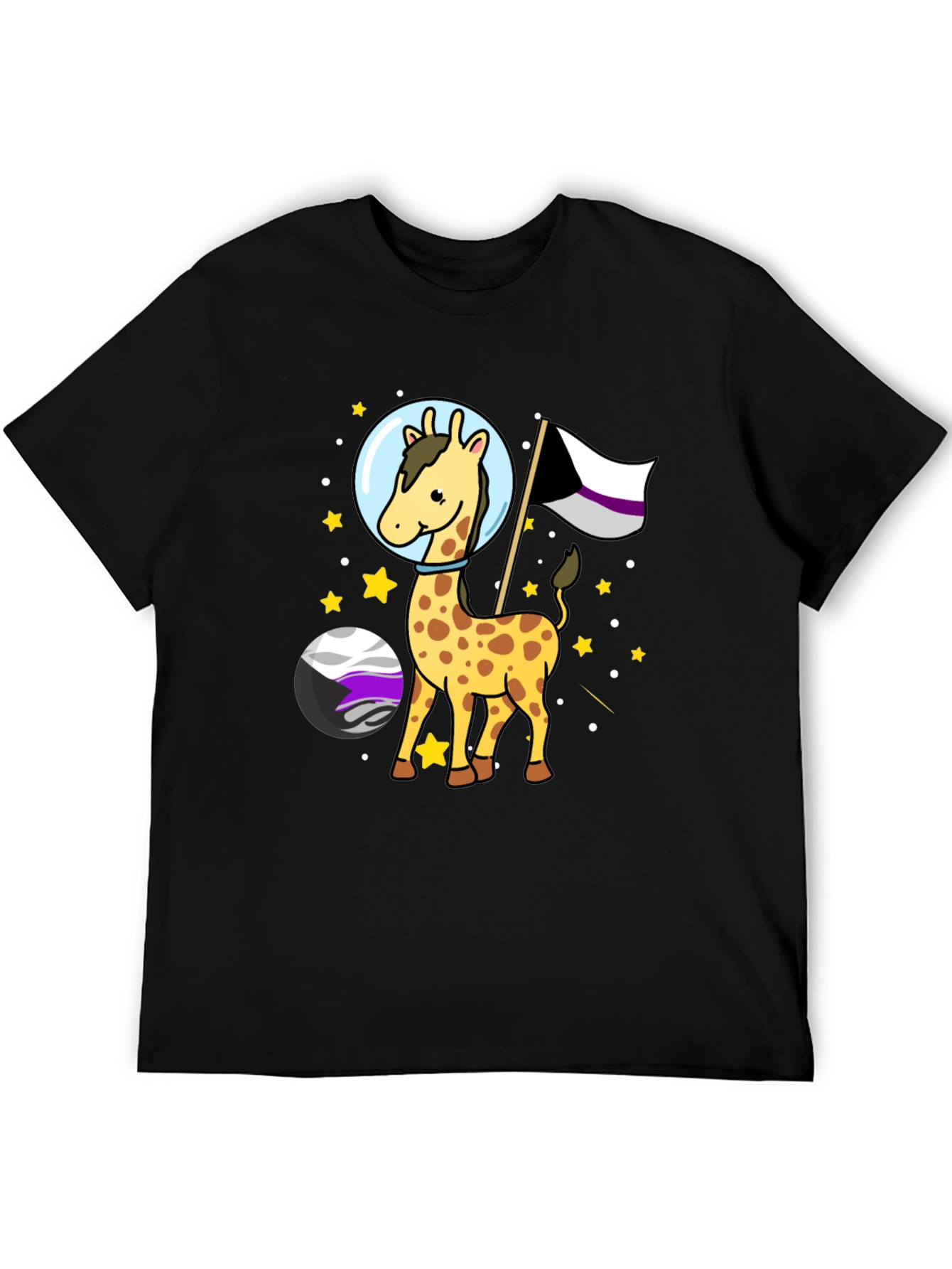 Asexual Giraffe Astronaut T-Shirt - LGBTQIA+ Pride