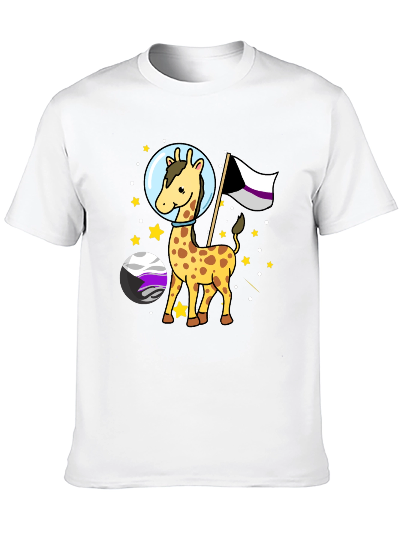 Asexual Giraffe Astronaut T-Shirt - LGBTQIA+ Pride