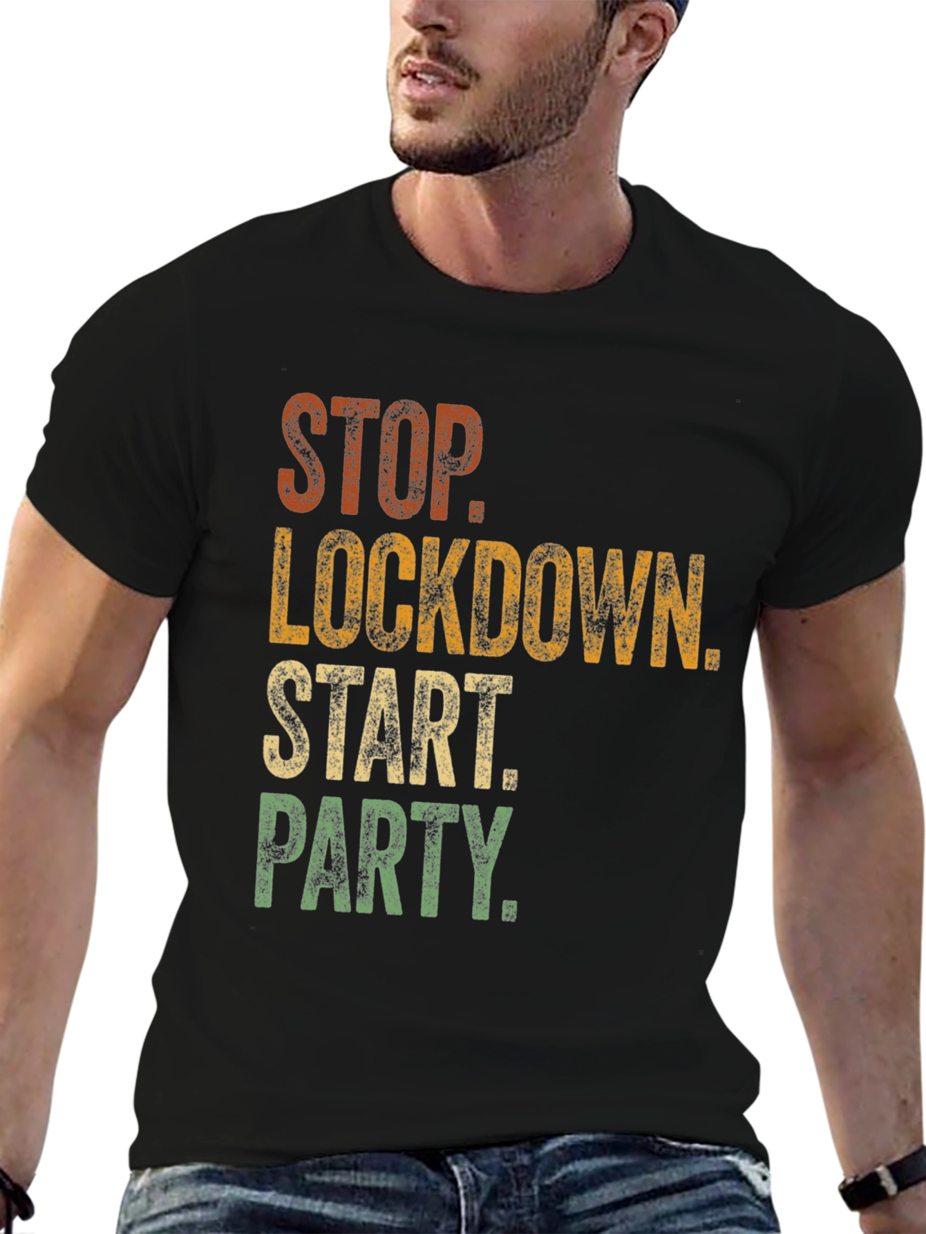 Stop Lockdown Start Party Graphic T-Shirt