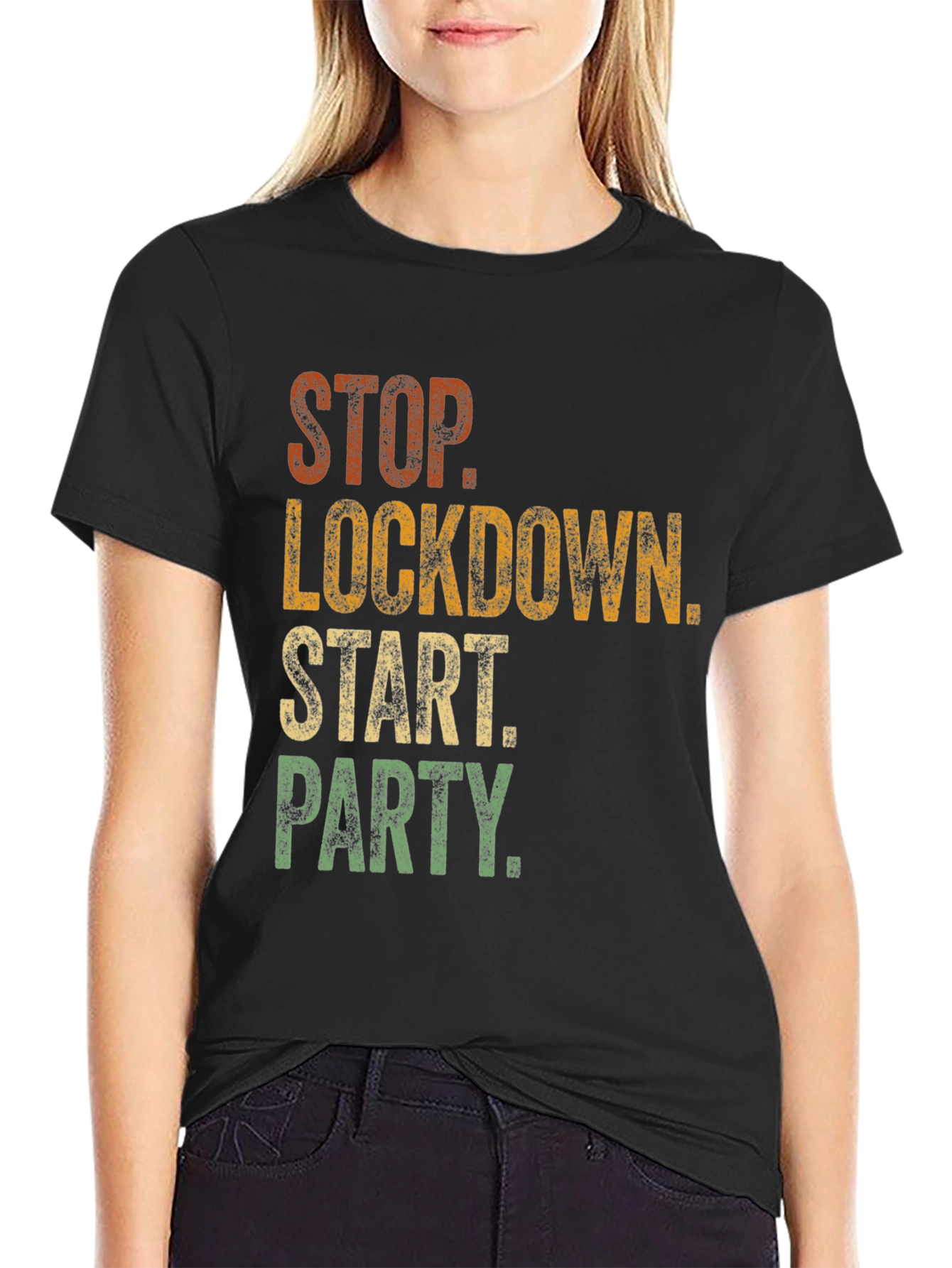 Stop Lockdown Start Party Graphic T-Shirt