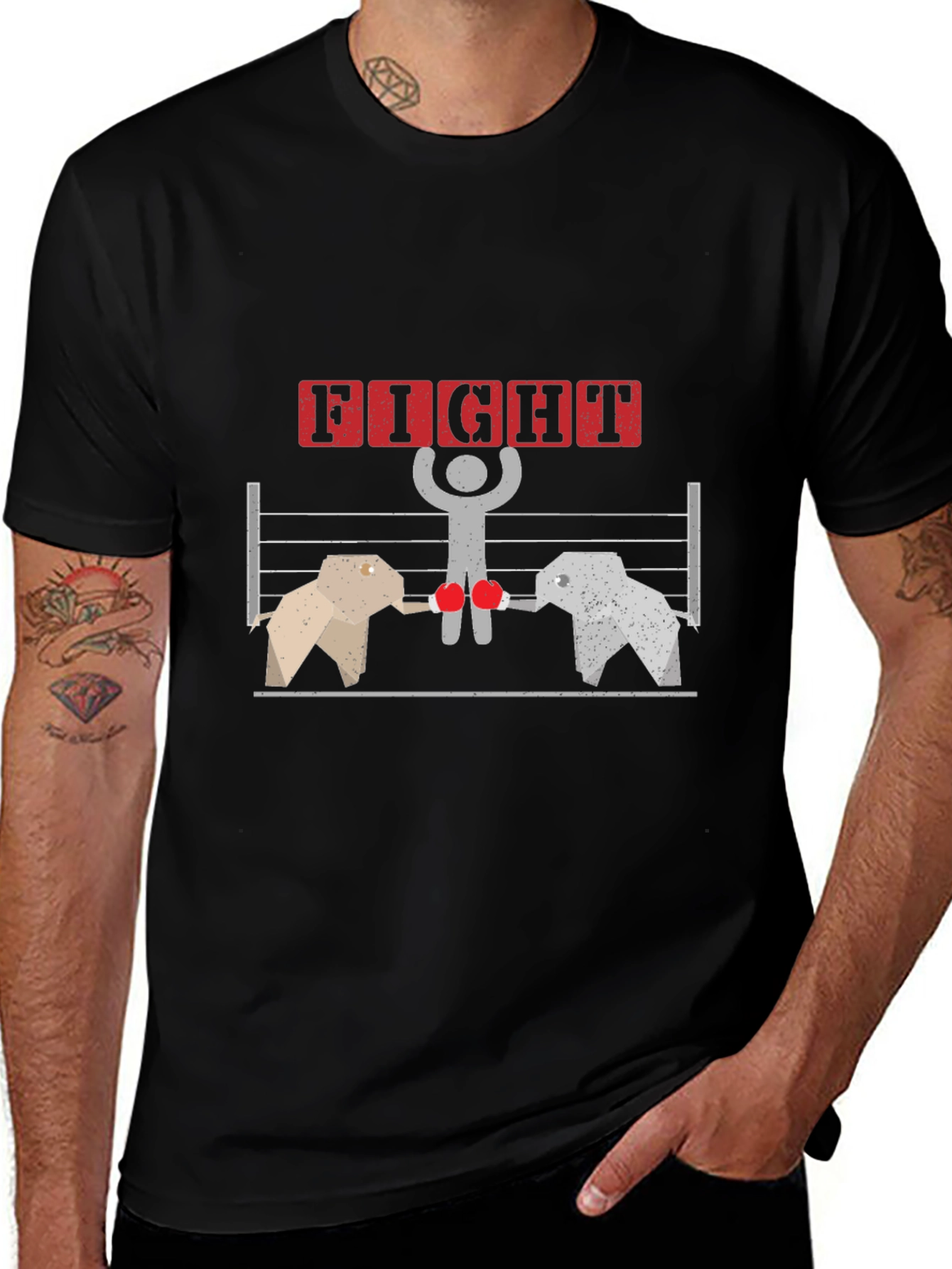 Elephant Boxing Match T-Shirt