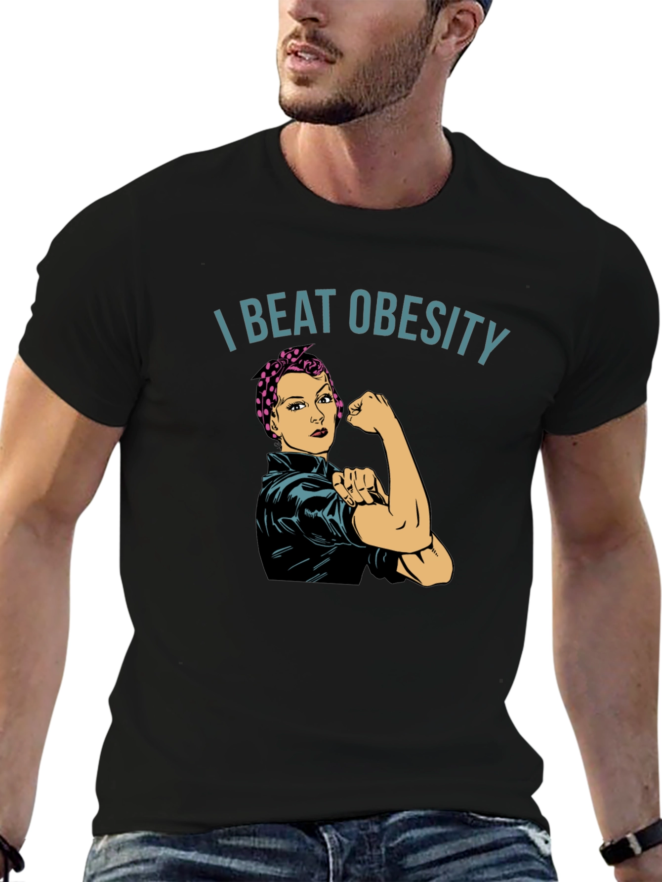 I Beat Obesity T-Shirt - Unisex Empowering Design