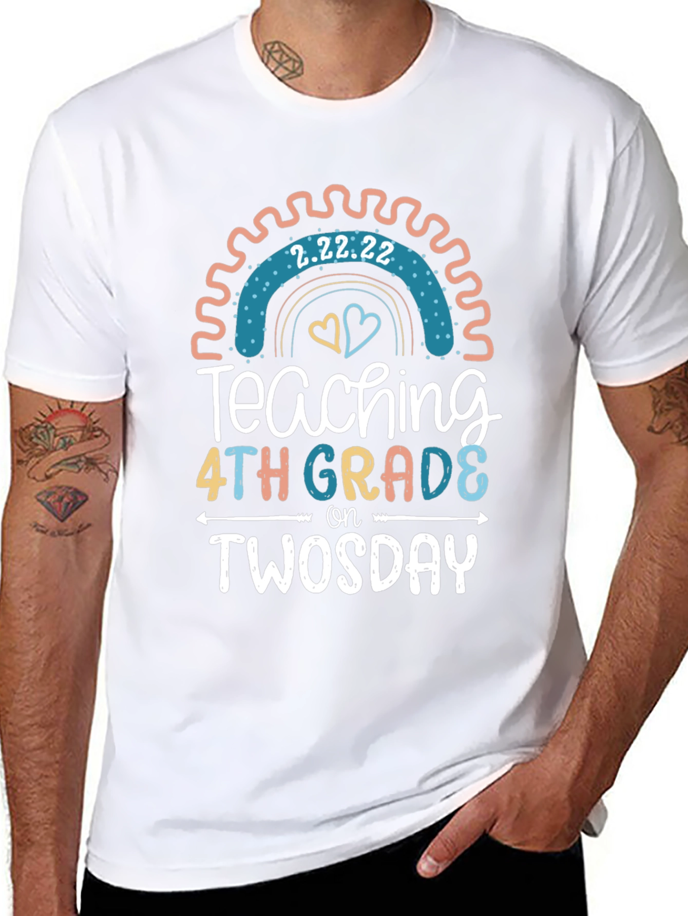 Twosday Teacher 4th Grade T-Shirt