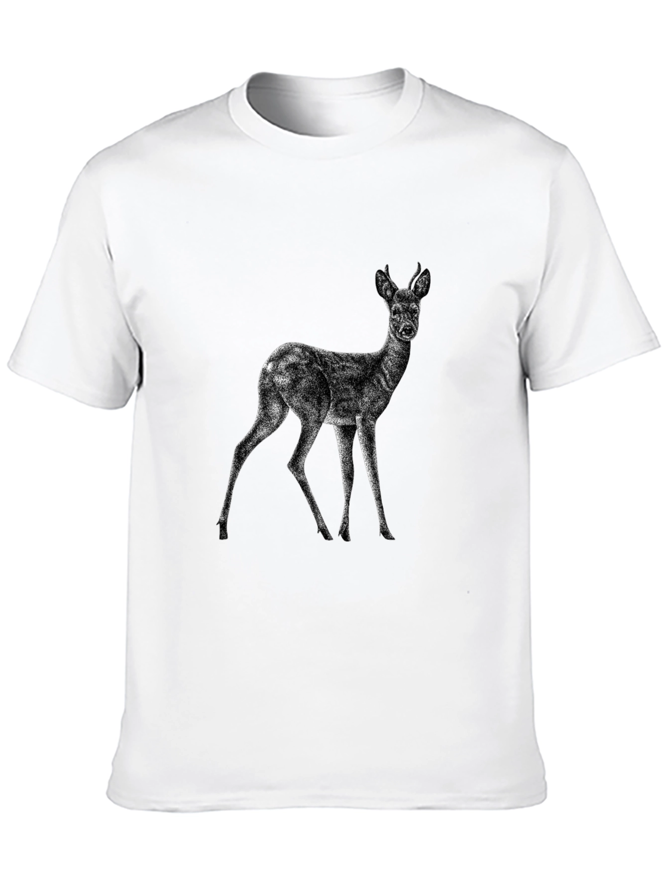 Deer Graphic Print Black T-Shirt