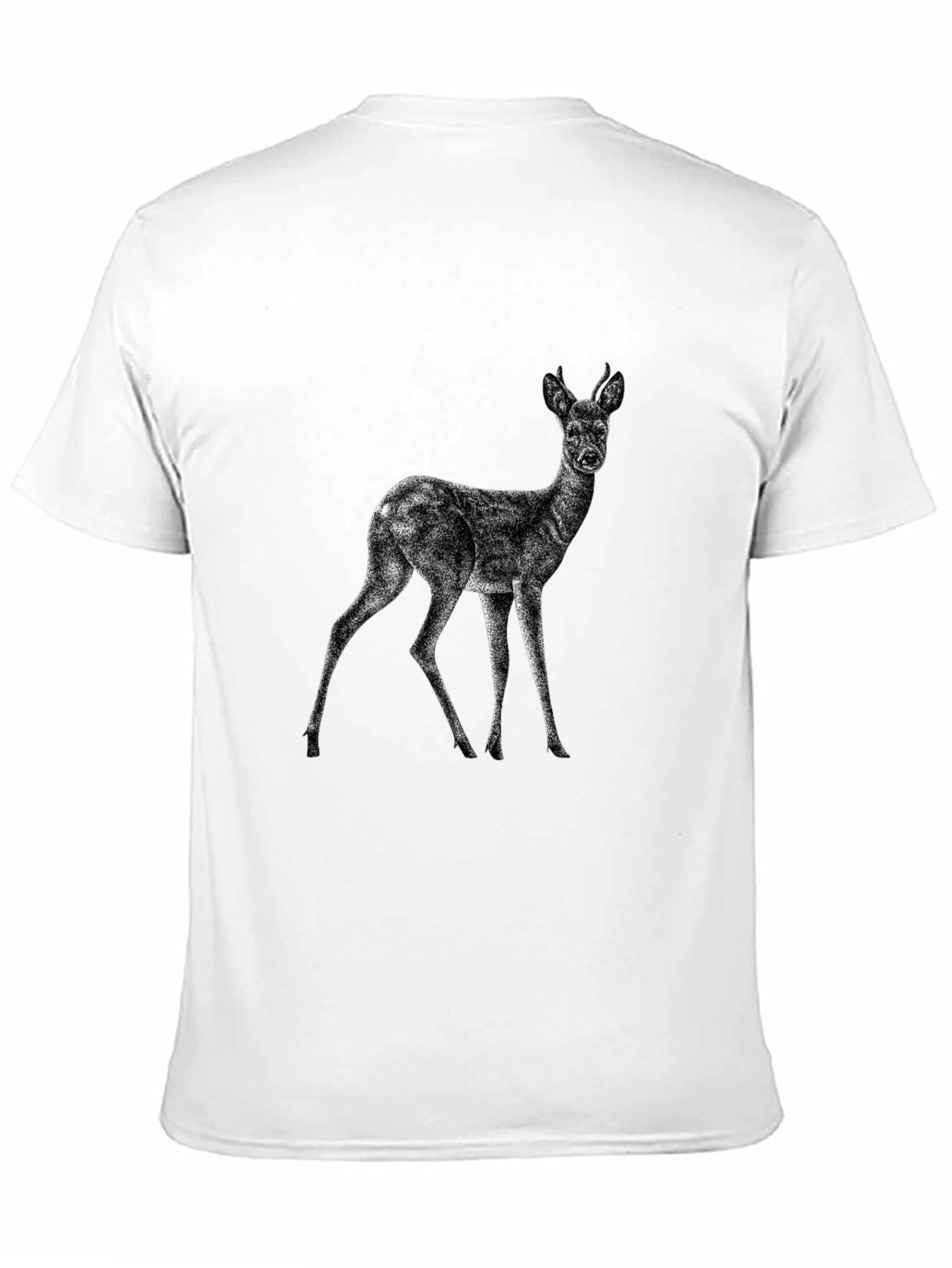 Deer Graphic Print Black T-Shirt