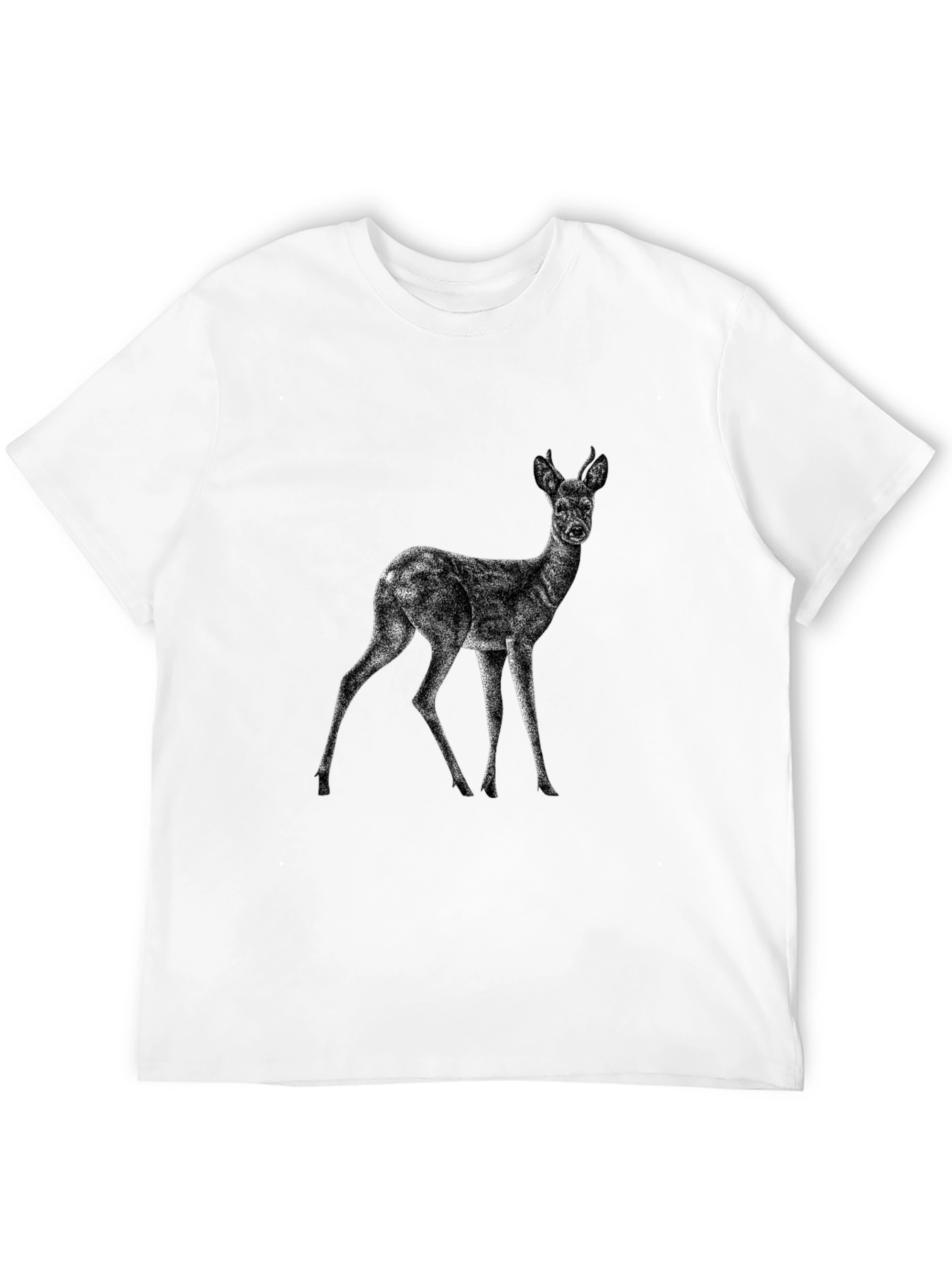 Deer Graphic Print Black T-Shirt