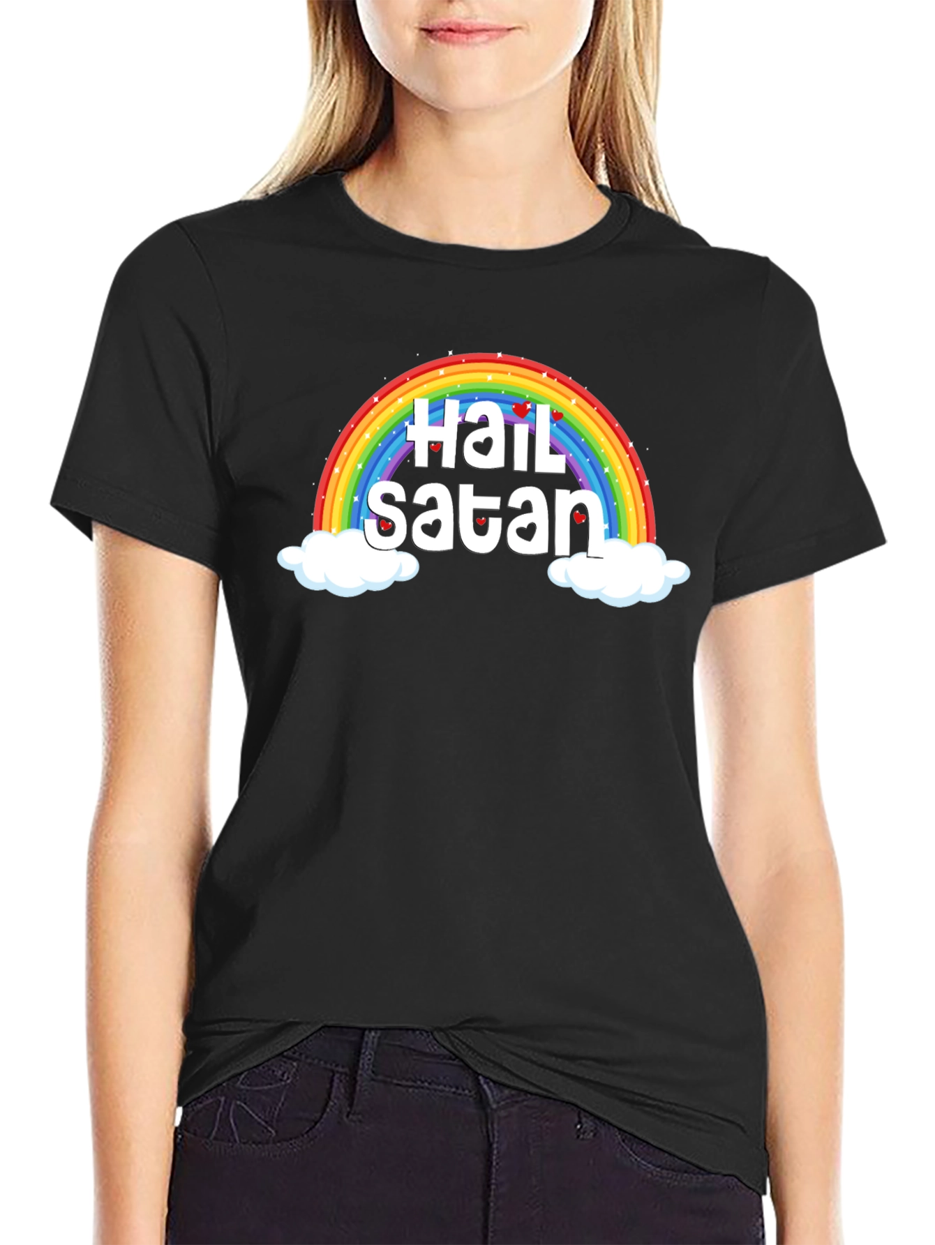 Rainbow Hail Satan Graphic Tee