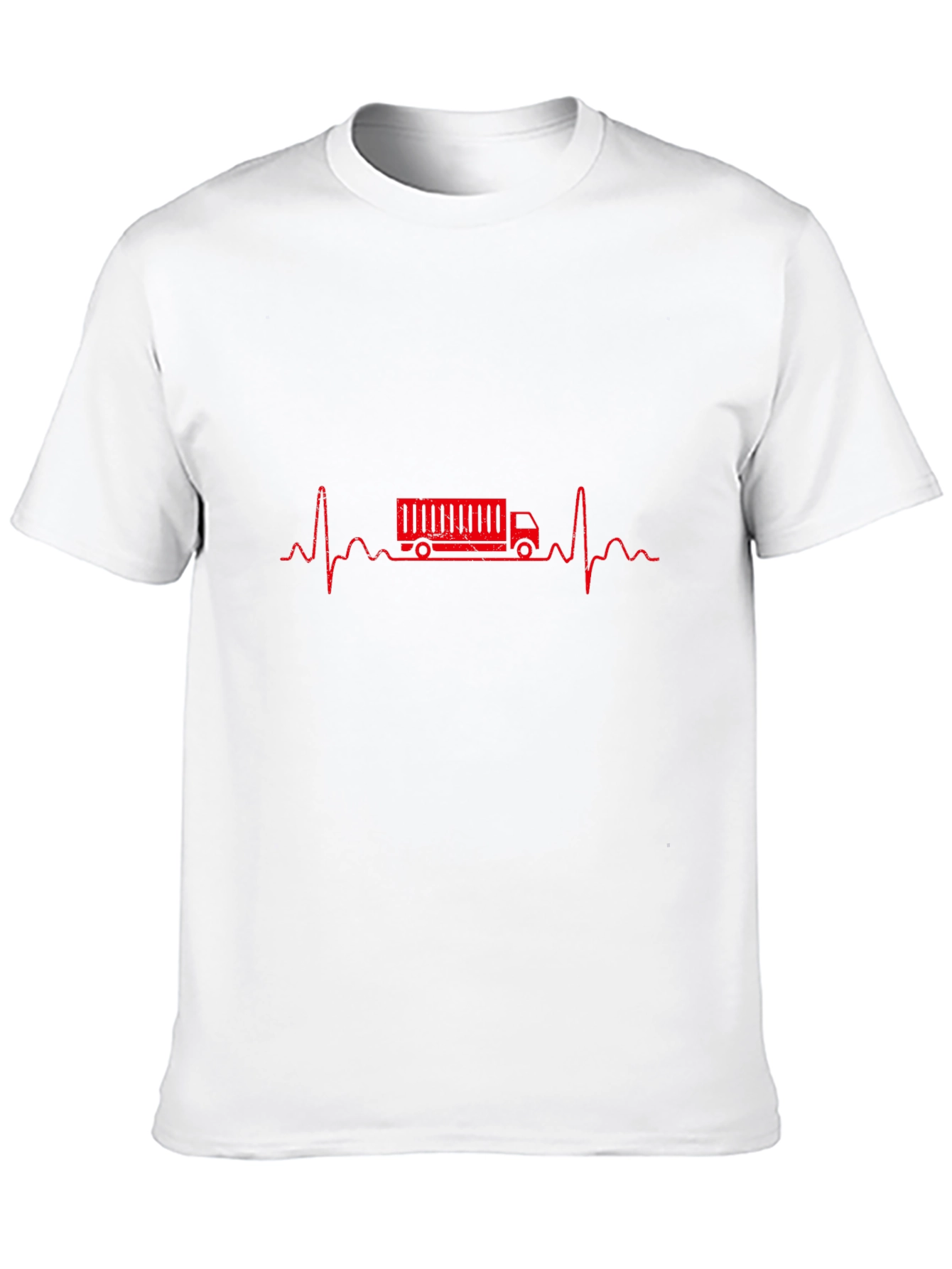Truck Driver Heartbeat Graphic Tee - Black