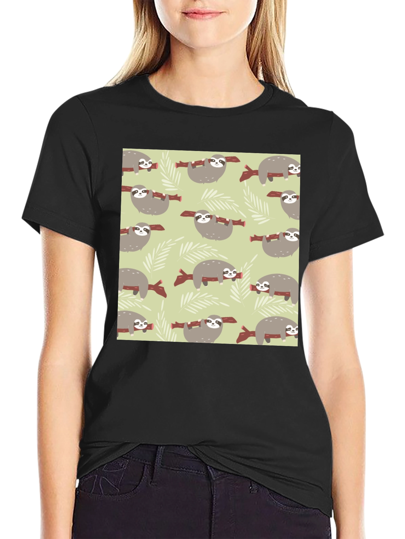 Sloth Pattern Tee - Comfortable Everyday Wear