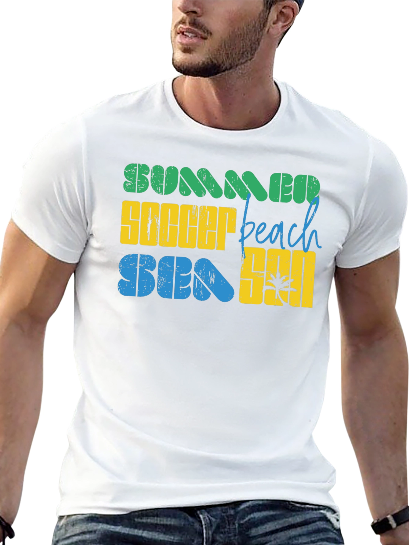 Summer Soccer Beach Season Graphic T-Shirt