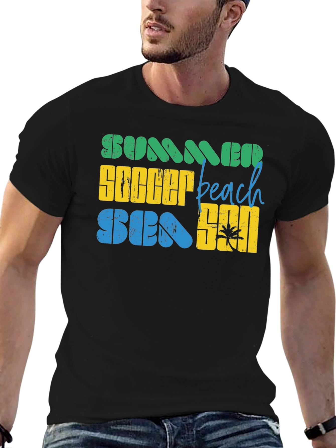 Summer Soccer Beach Season Graphic T-Shirt