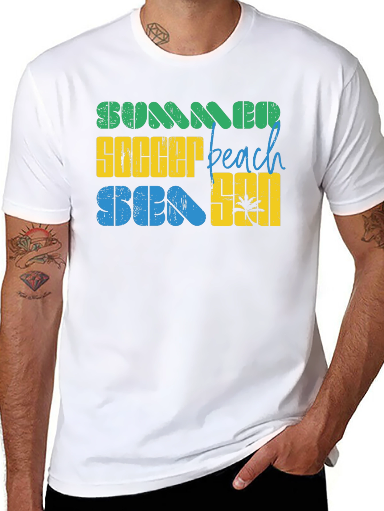 Summer Soccer Beach Season Graphic T-Shirt