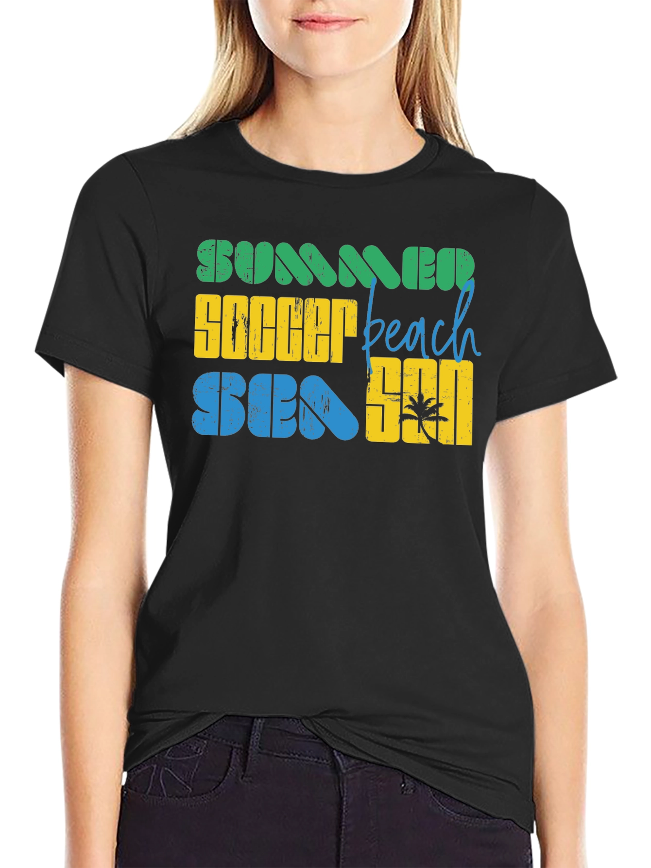 Summer Soccer Beach Season Graphic T-Shirt
