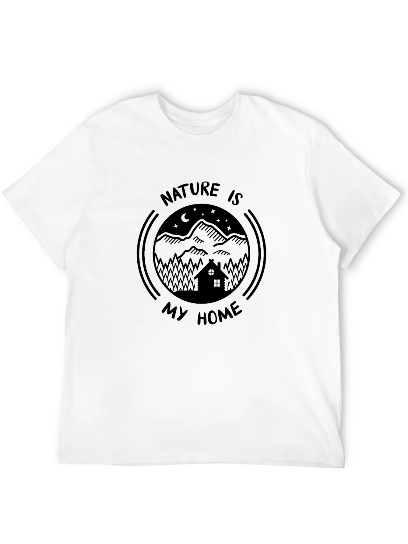 Nature is My Home Graphic Tee - Black
