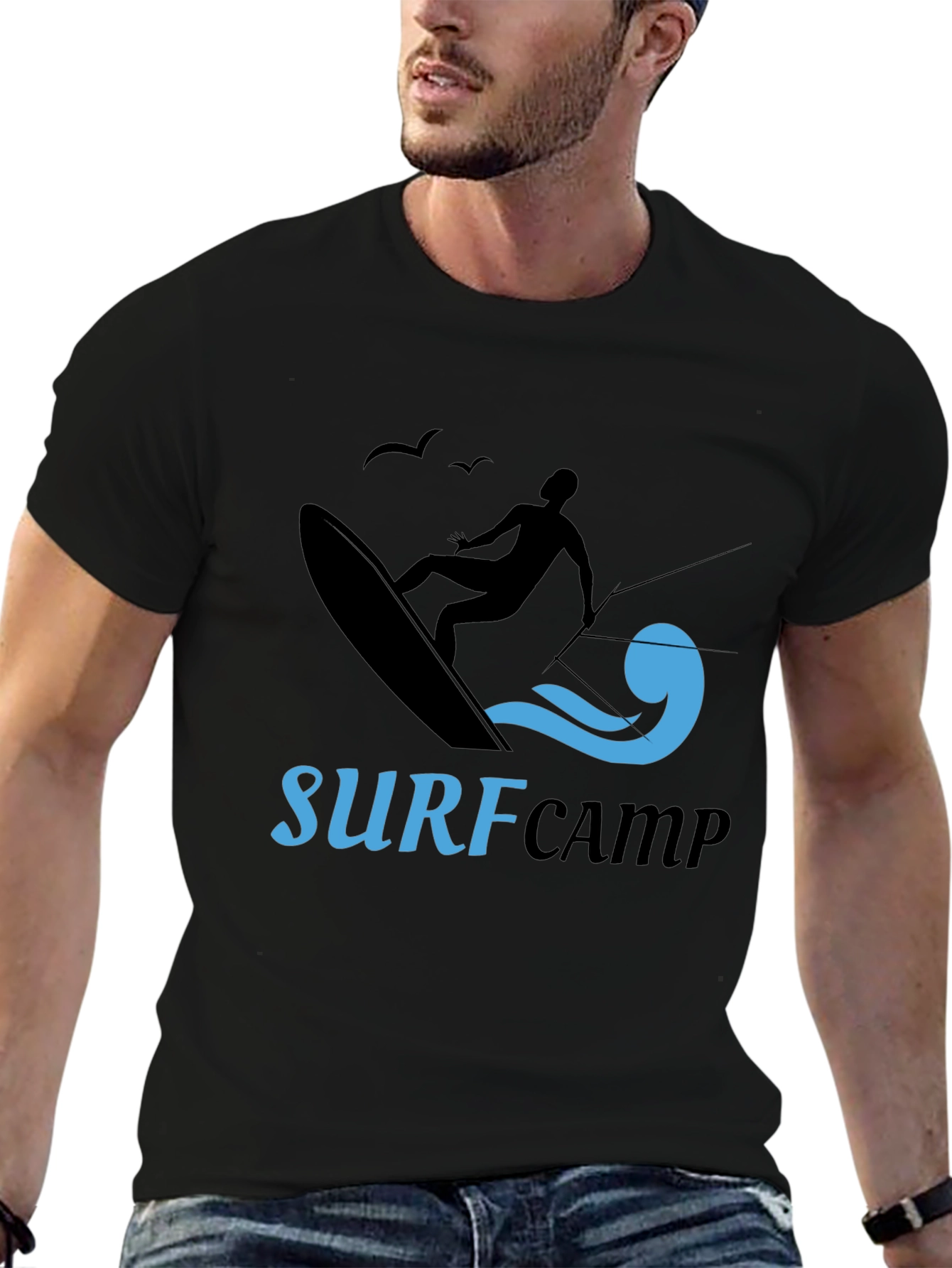 Surf Camp Black Graphic Tee