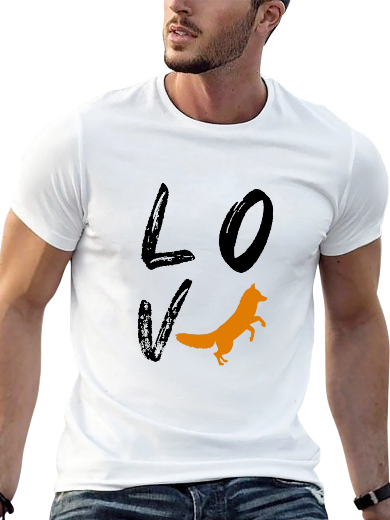 Love Fox Graphic Print T-Shirt - Mens