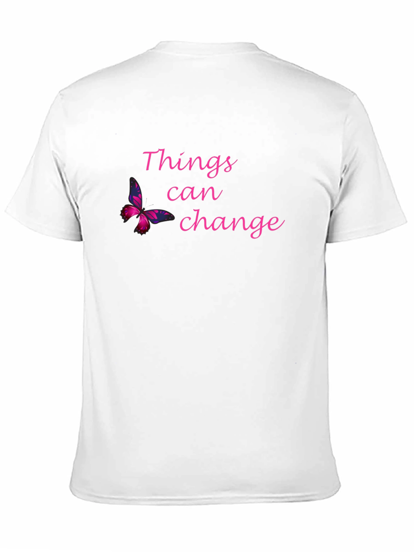 Things Can Change Black T-Shirt with Butterfly
