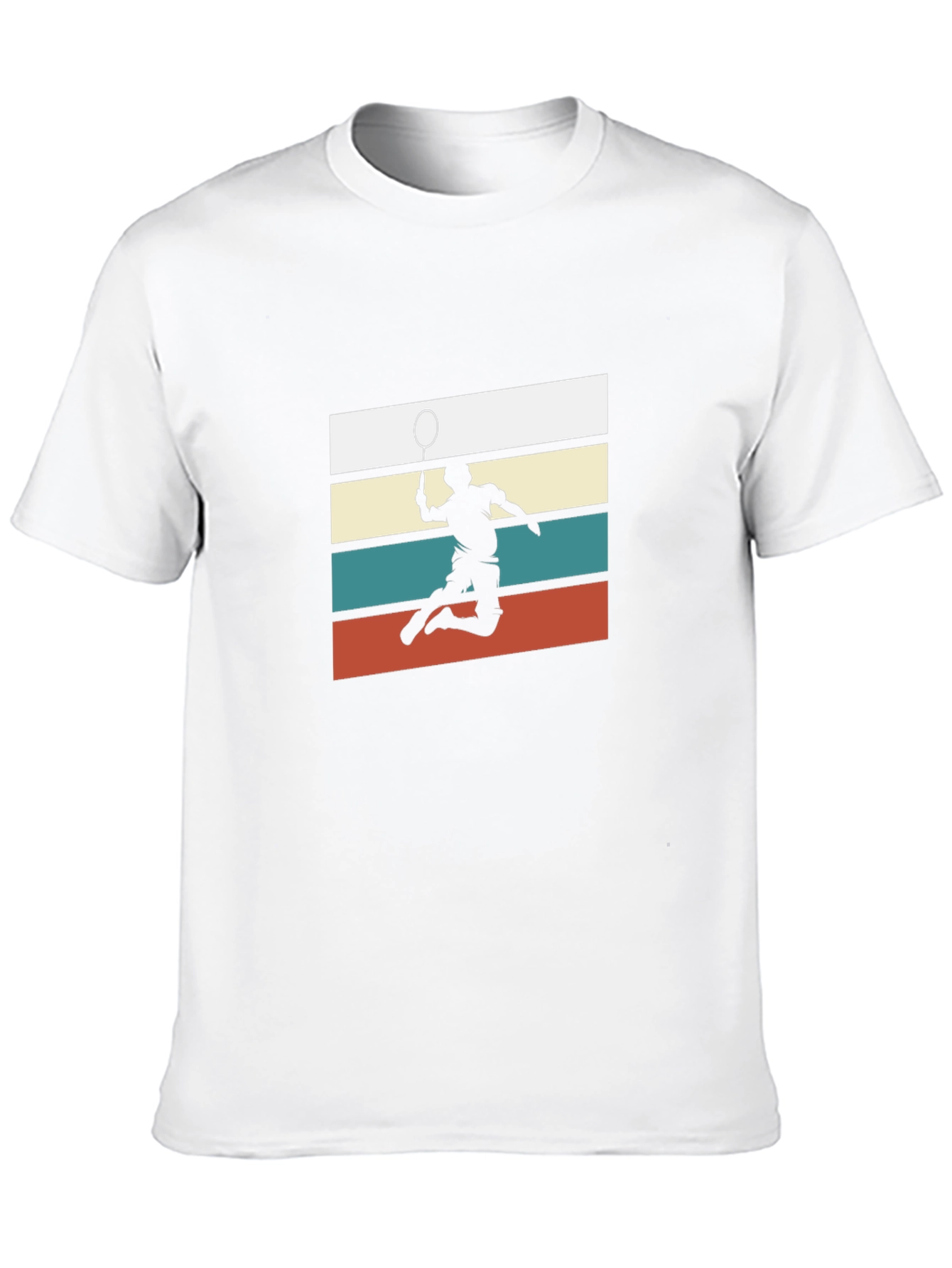 Retro Badminton Player Graphic Tee - Black