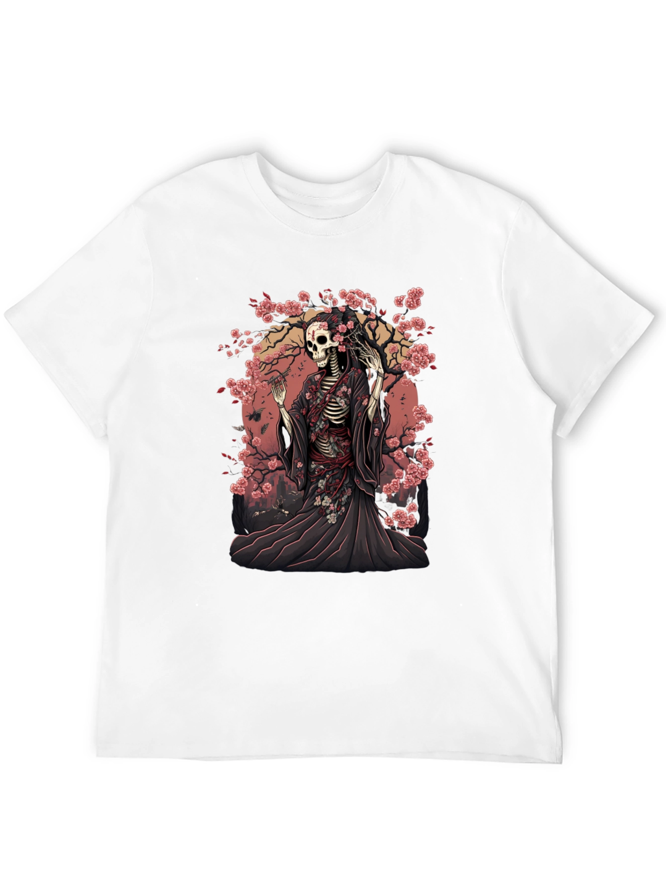 Skeleton Kimono T-Shirt - Floral Death Design