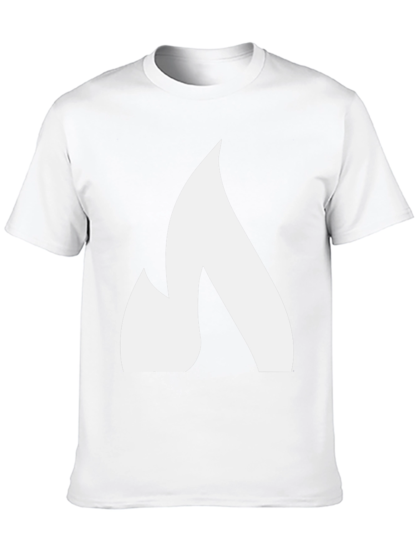 Bold White Flame Graphic Black T-Shirt