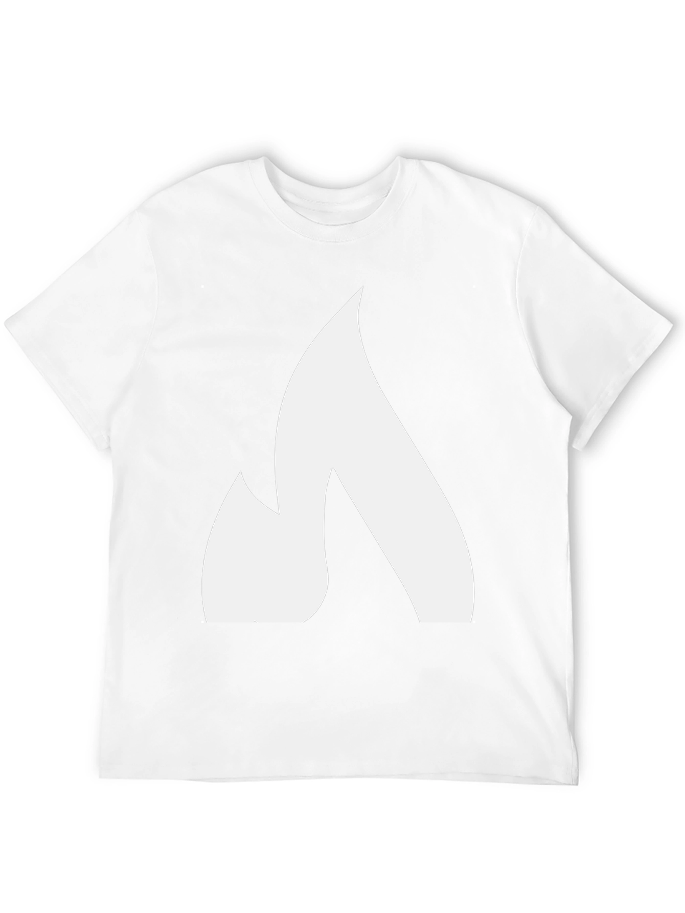Bold White Flame Graphic Black T-Shirt