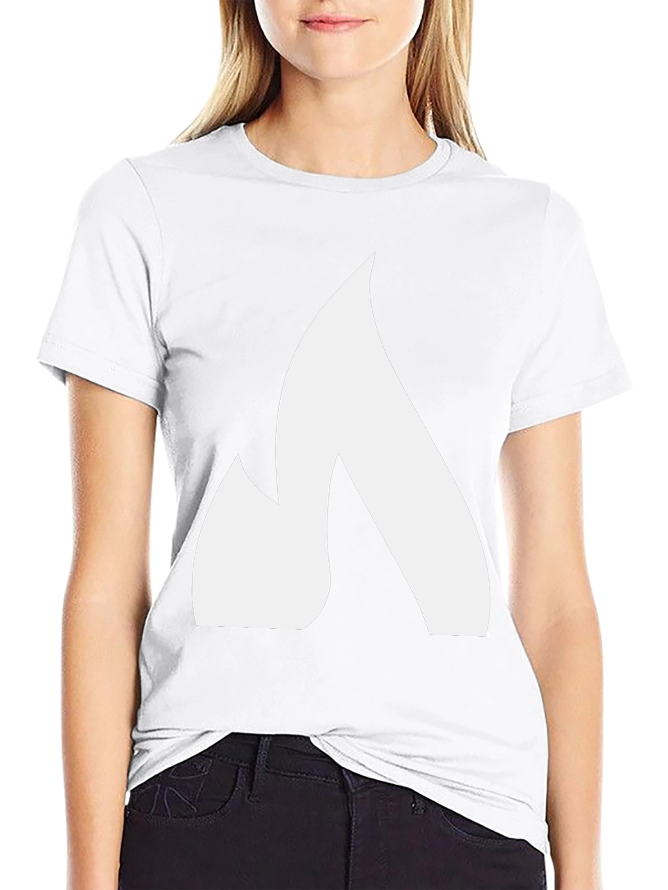 Bold White Flame Graphic Black T-Shirt