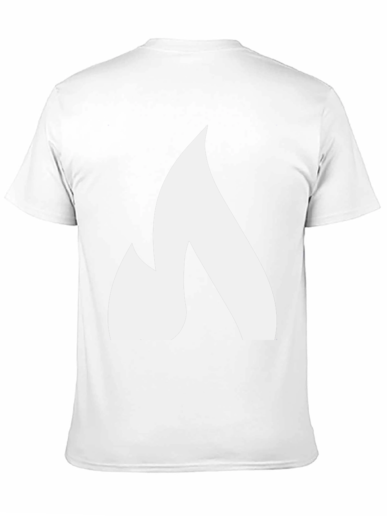 Bold White Flame Graphic Black T-Shirt