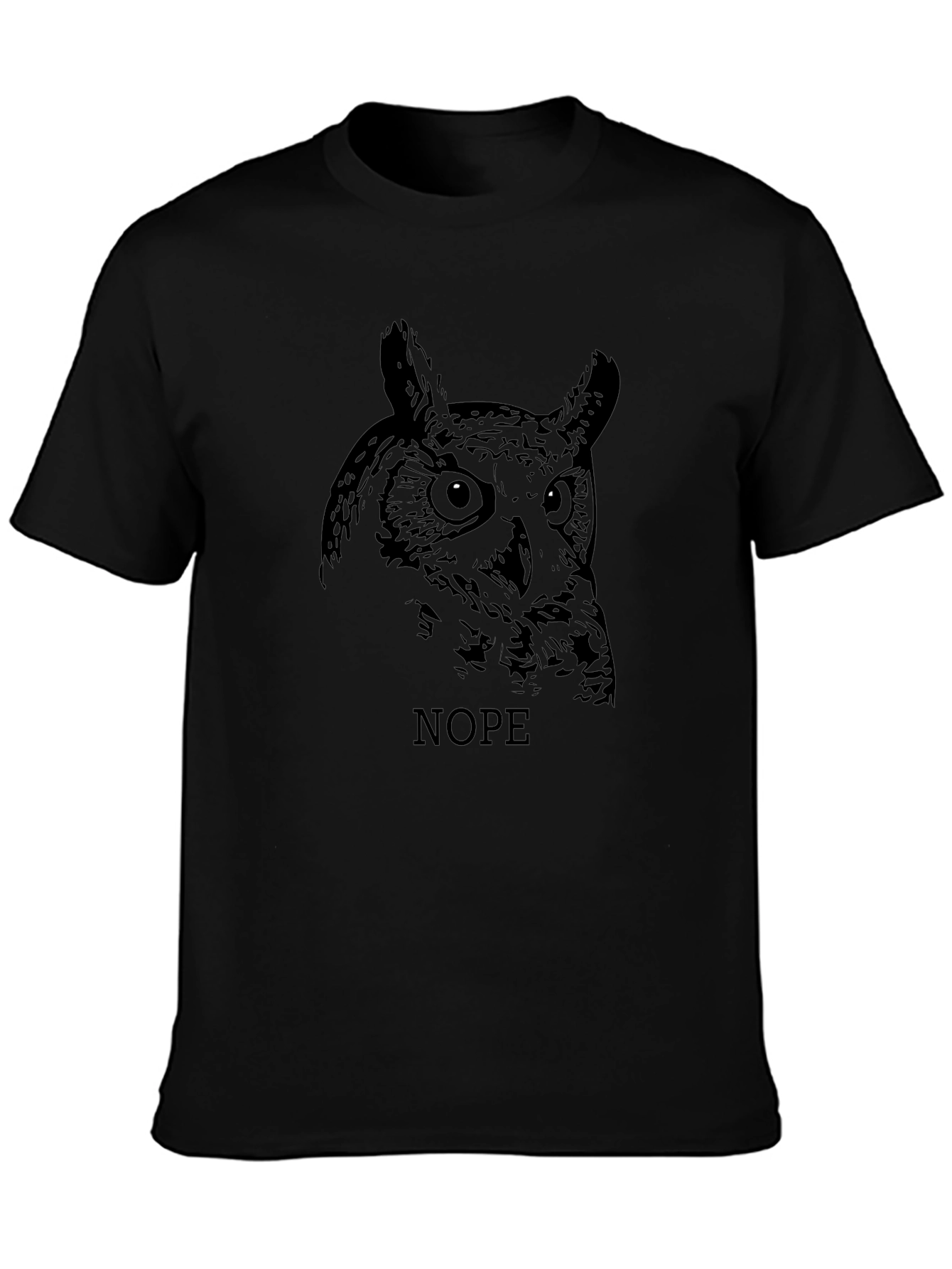 Owl Nope Graphic Tee - Mens Black T-Shirt