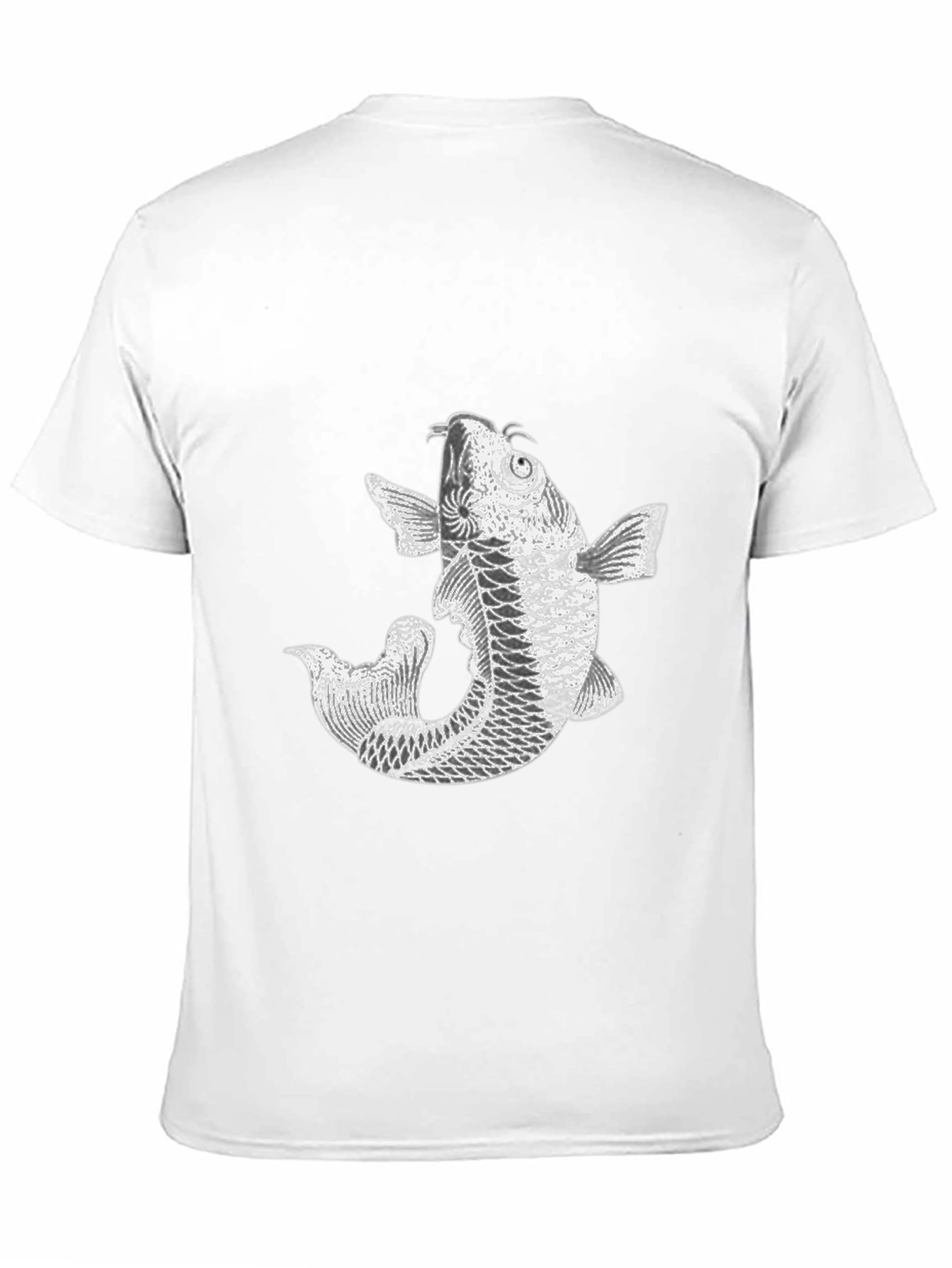 Koi Fish Graphic Tee - Black Cotton Blend