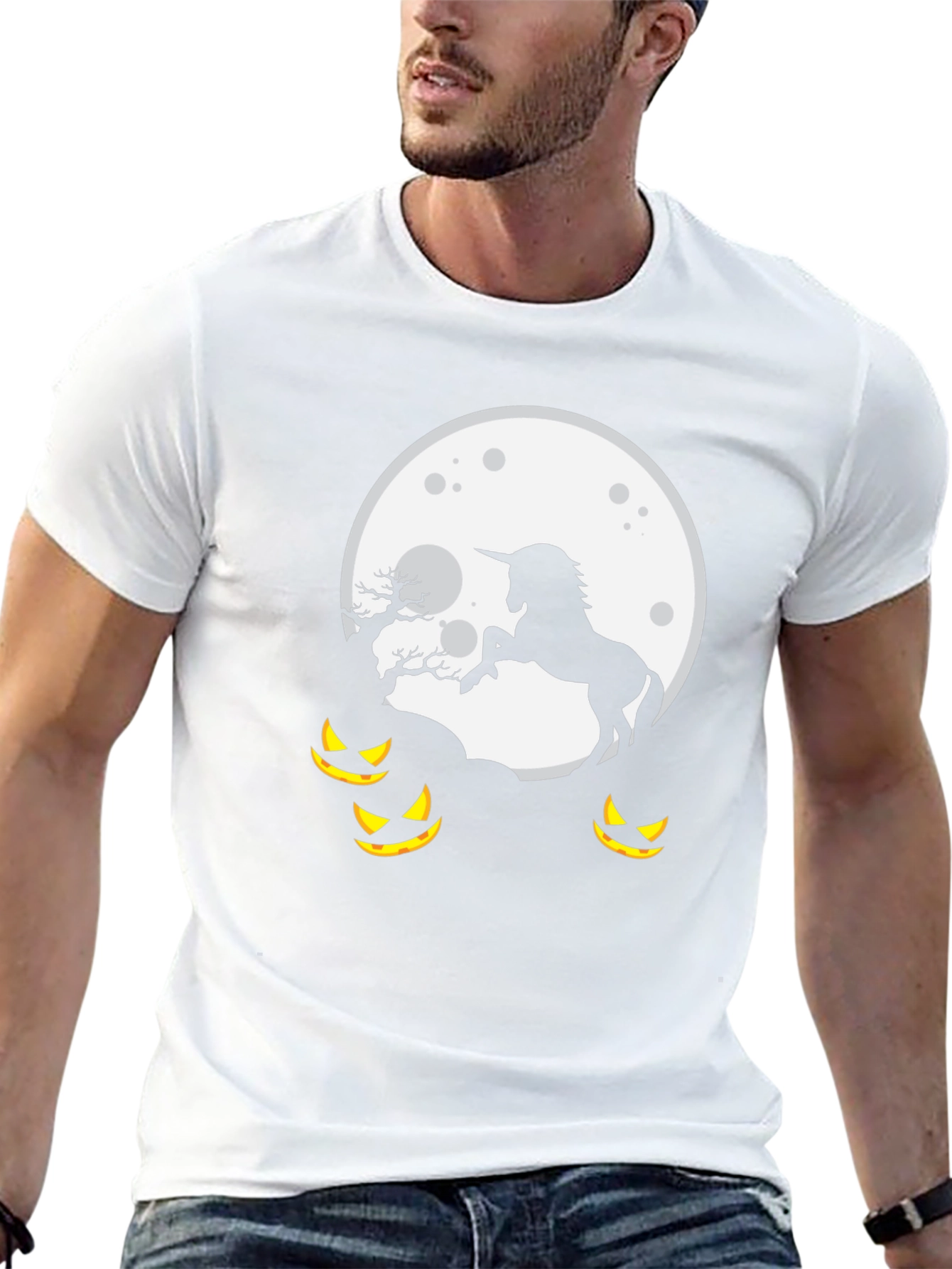Unicorn Halloween Moon T-Shirt