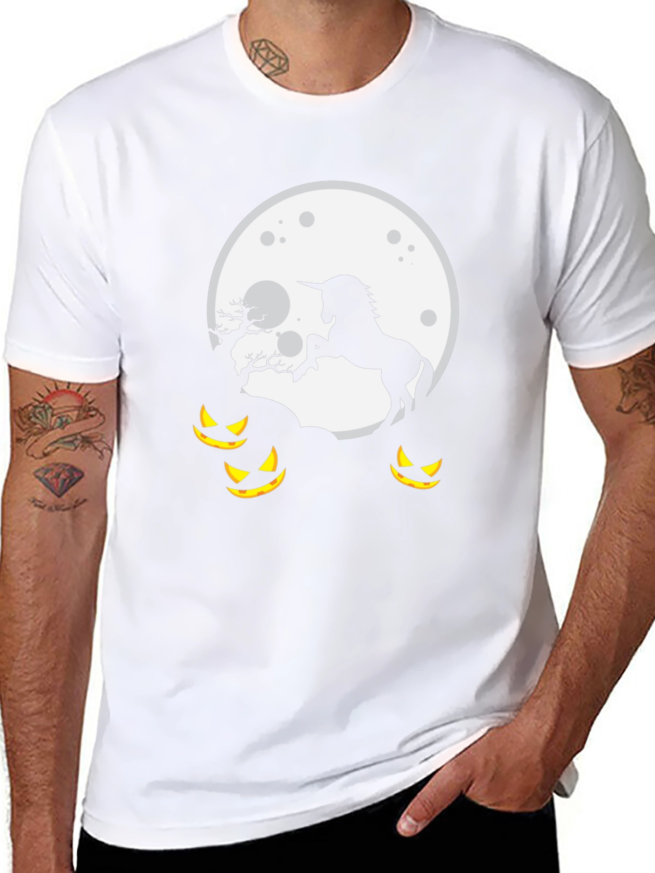 Unicorn Halloween Moon T-Shirt