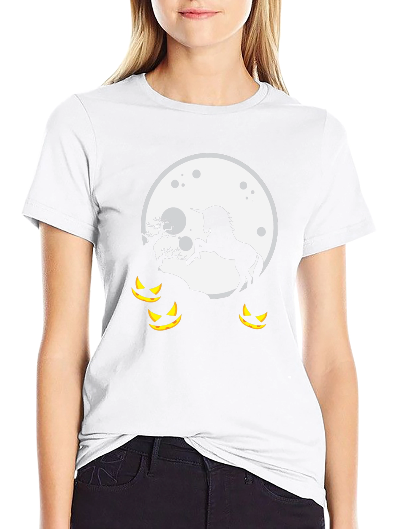 Unicorn Halloween Moon T-Shirt