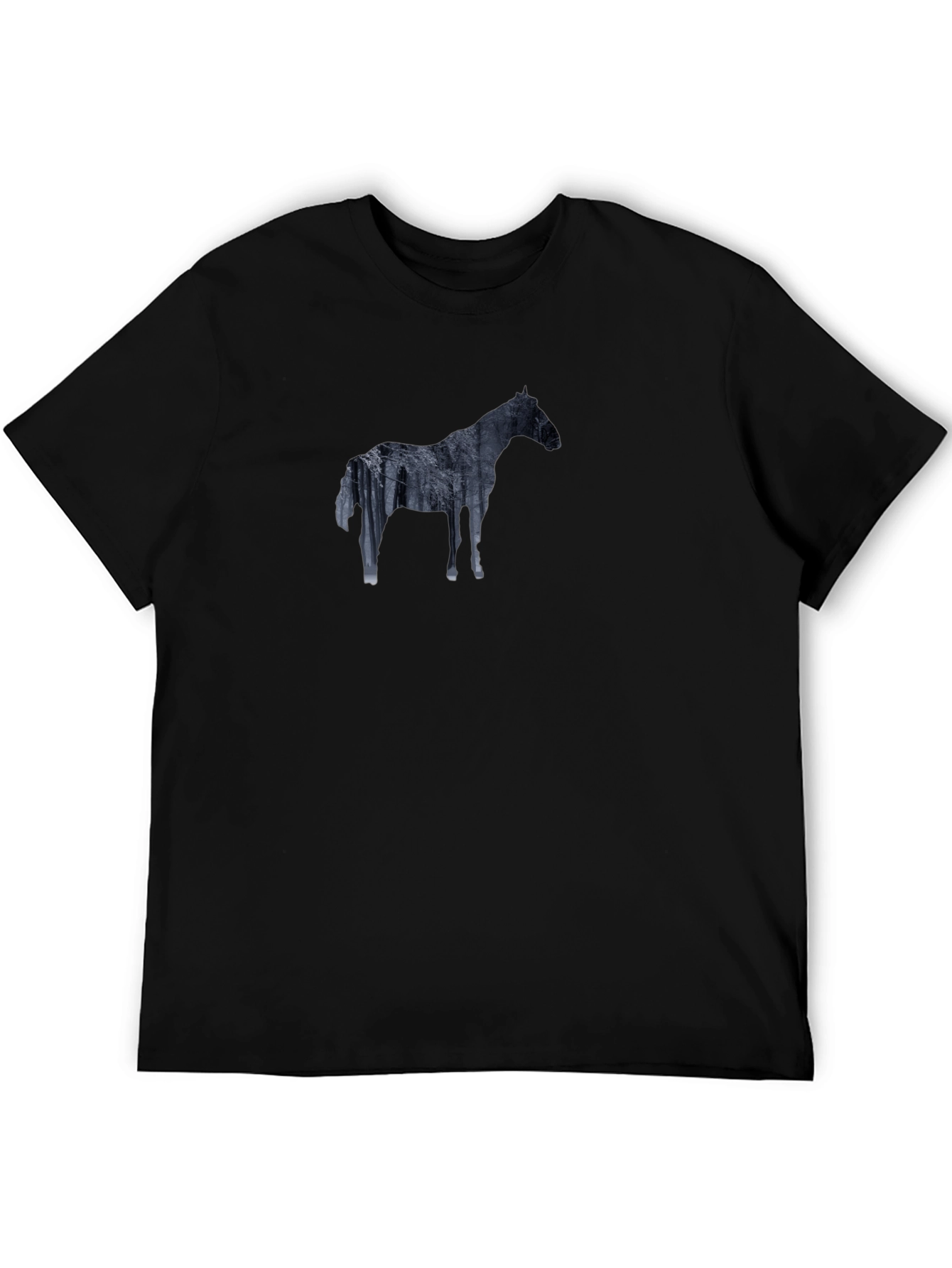 Horse Silhouette Graphic Tee - Black