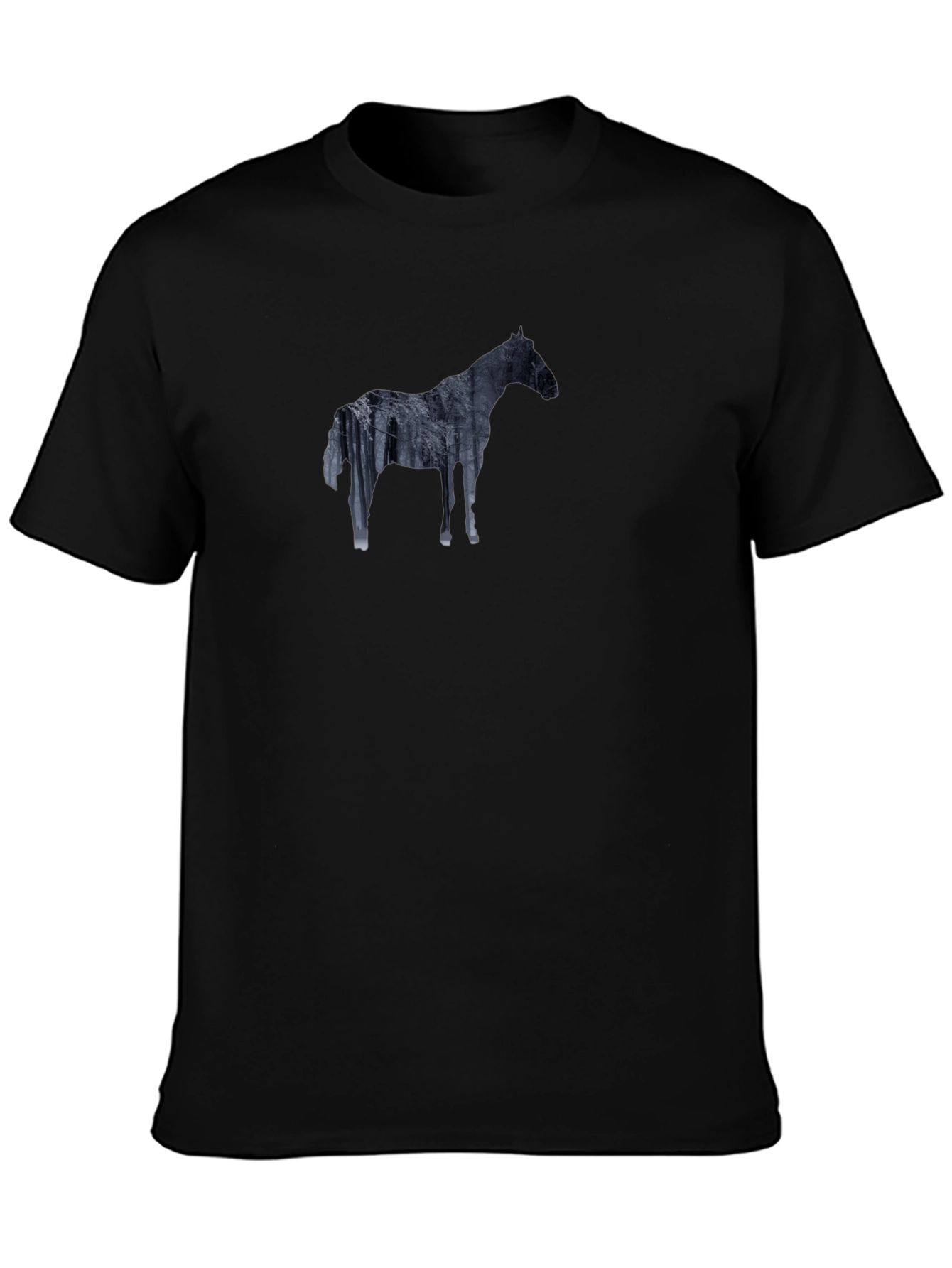 Horse Silhouette Graphic Tee - Black