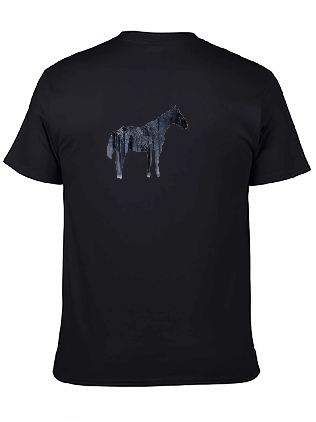 Horse Silhouette Graphic Tee - Black