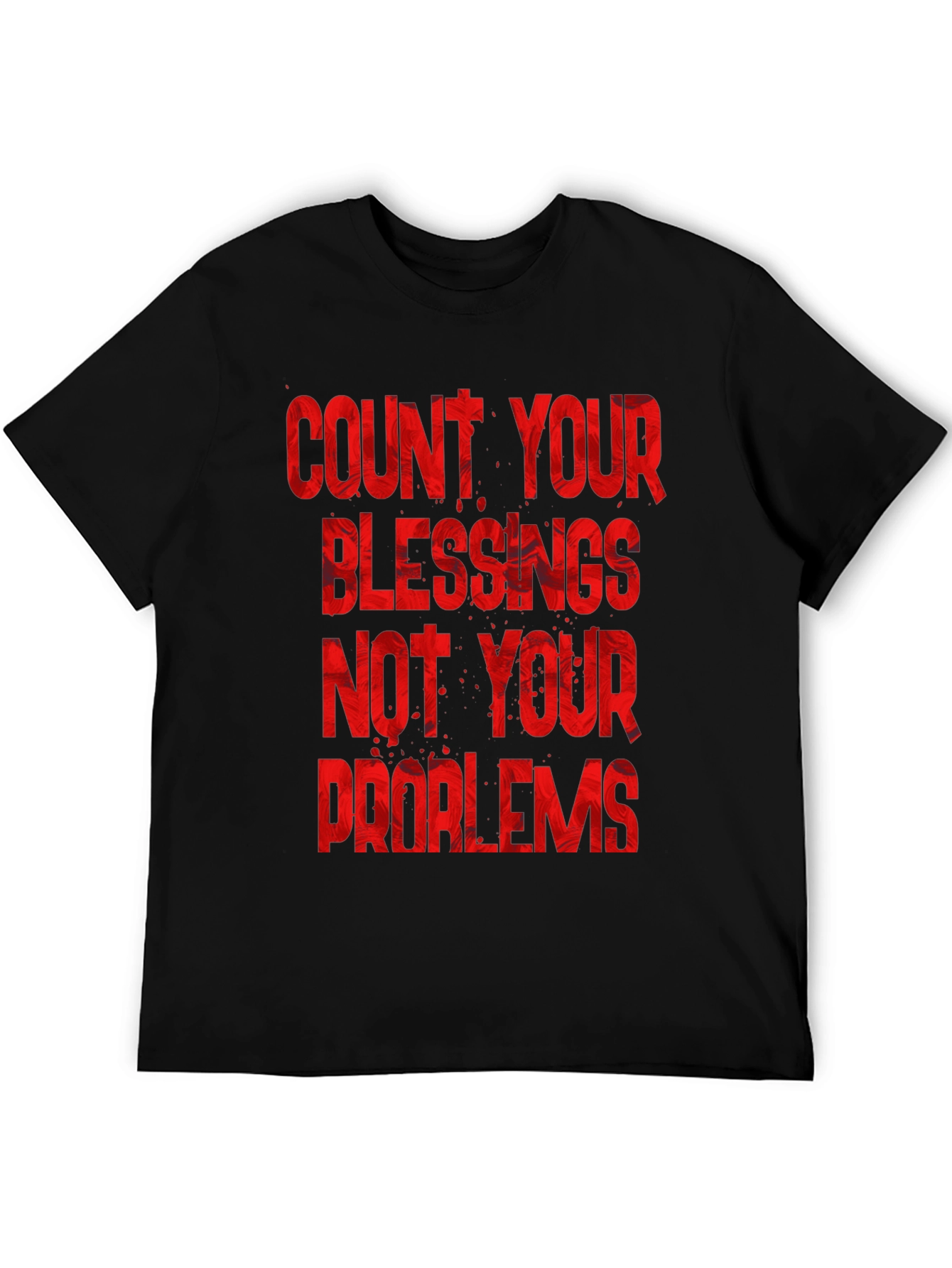 Count Your Blessings Graphic Tee - Motivational Black T-Shirt