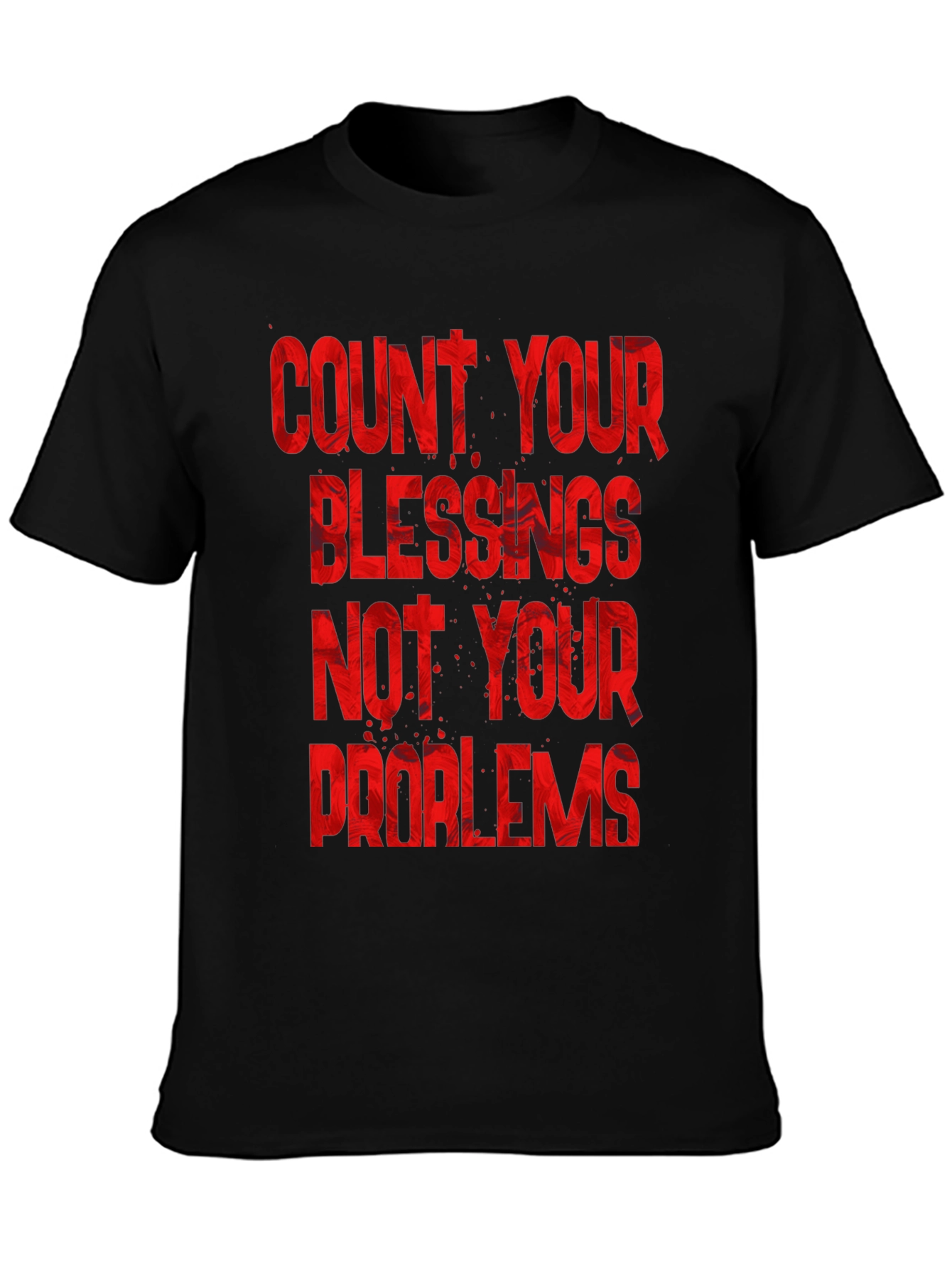 Count Your Blessings Graphic Tee - Motivational Black T-Shirt