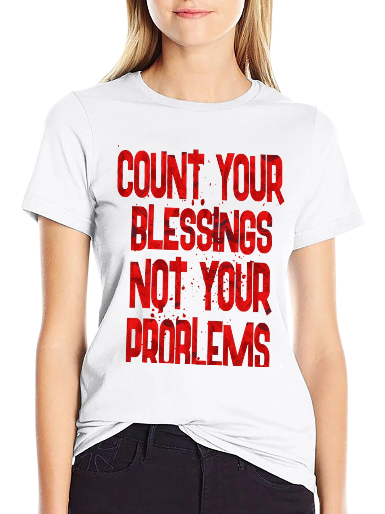 Count Your Blessings Graphic Tee - Motivational Black T-Shirt
