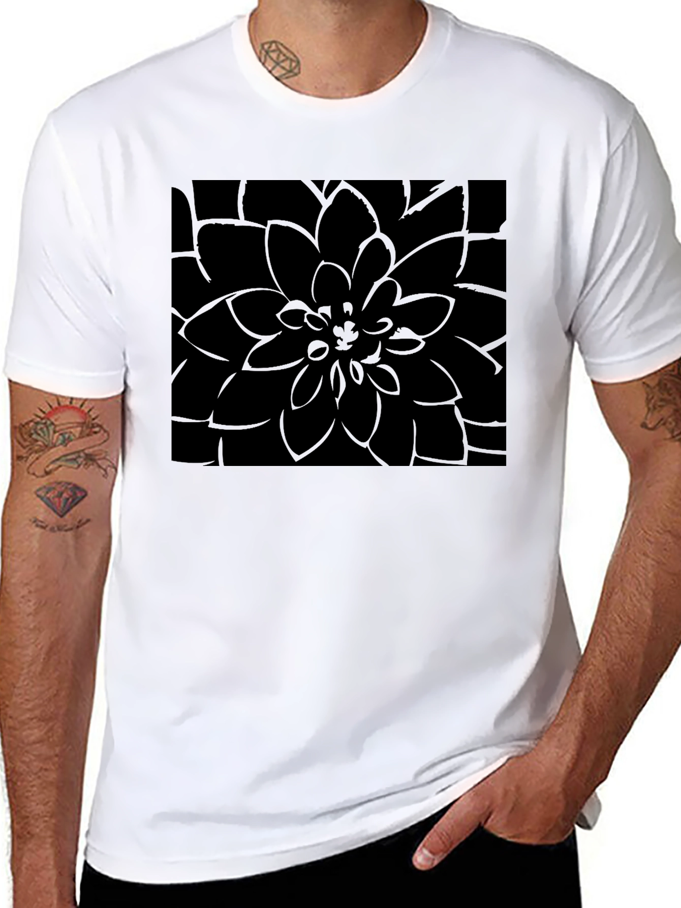 Black Floral T-Shirt - Stylish Mens Casual Tee