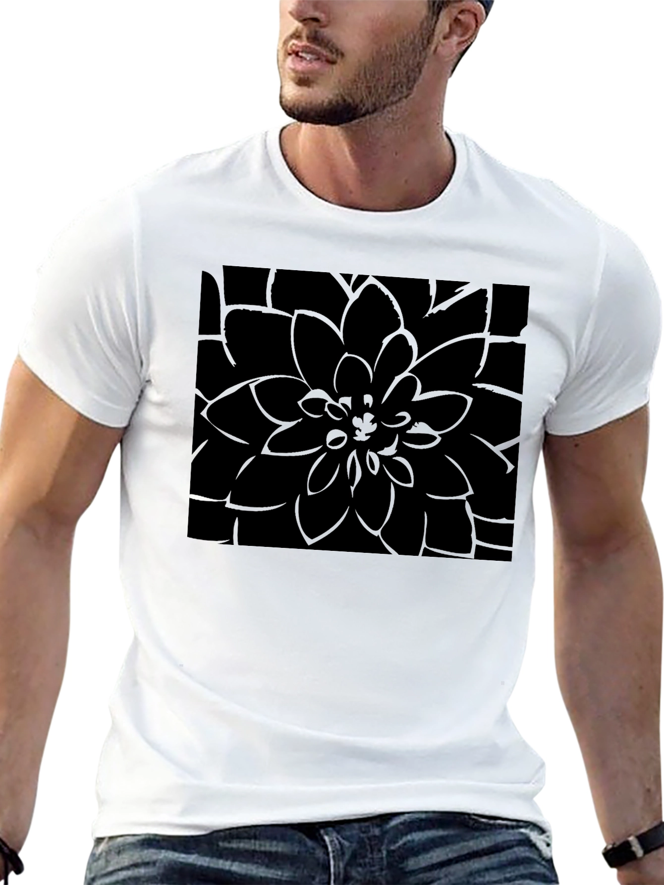Black Floral T-Shirt - Stylish Mens Casual Tee