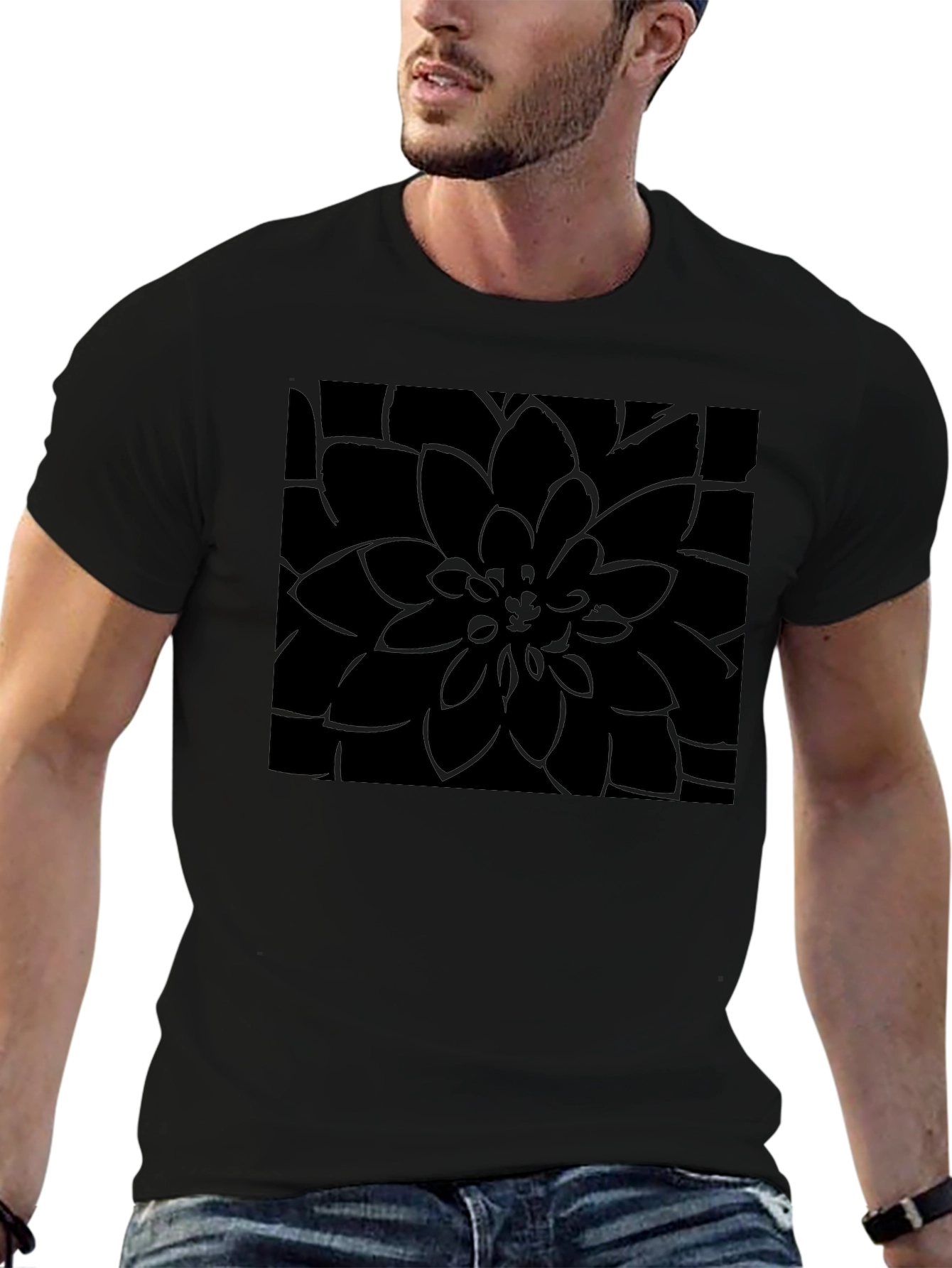 Black Floral T-Shirt - Stylish Mens Casual Tee