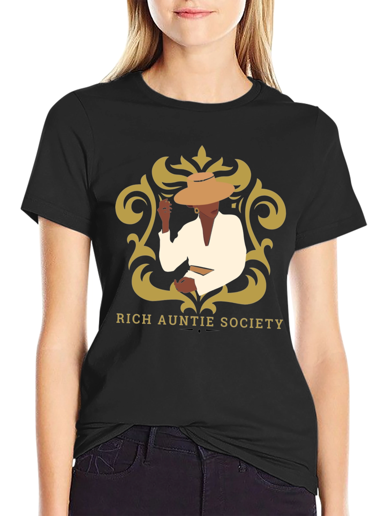 Rich Auntie Society Graphic Tee - Black
