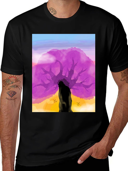 Purple Tree Graphic Tee - Nature Inspired Design