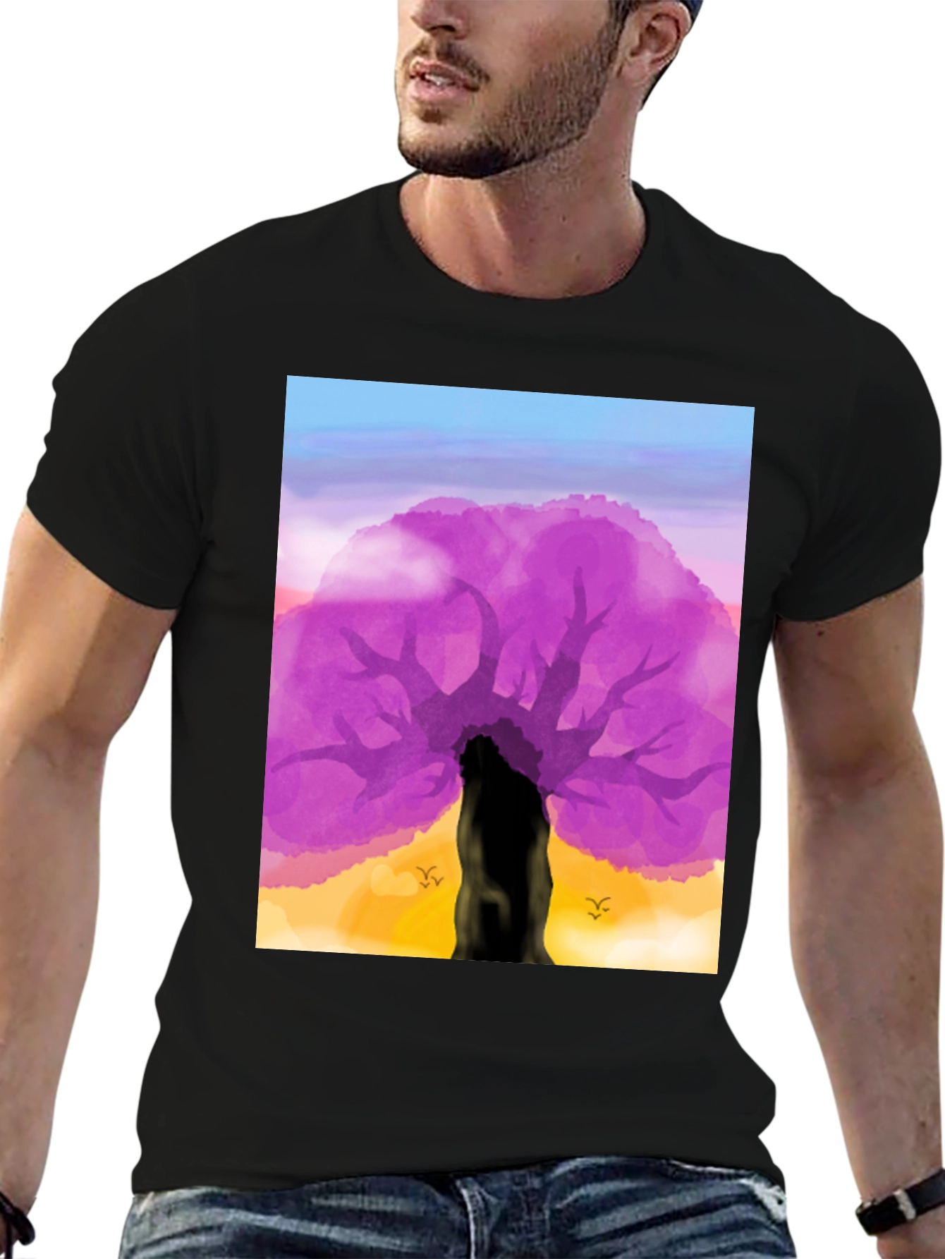 Purple Tree Graphic Tee - Nature Inspired Design