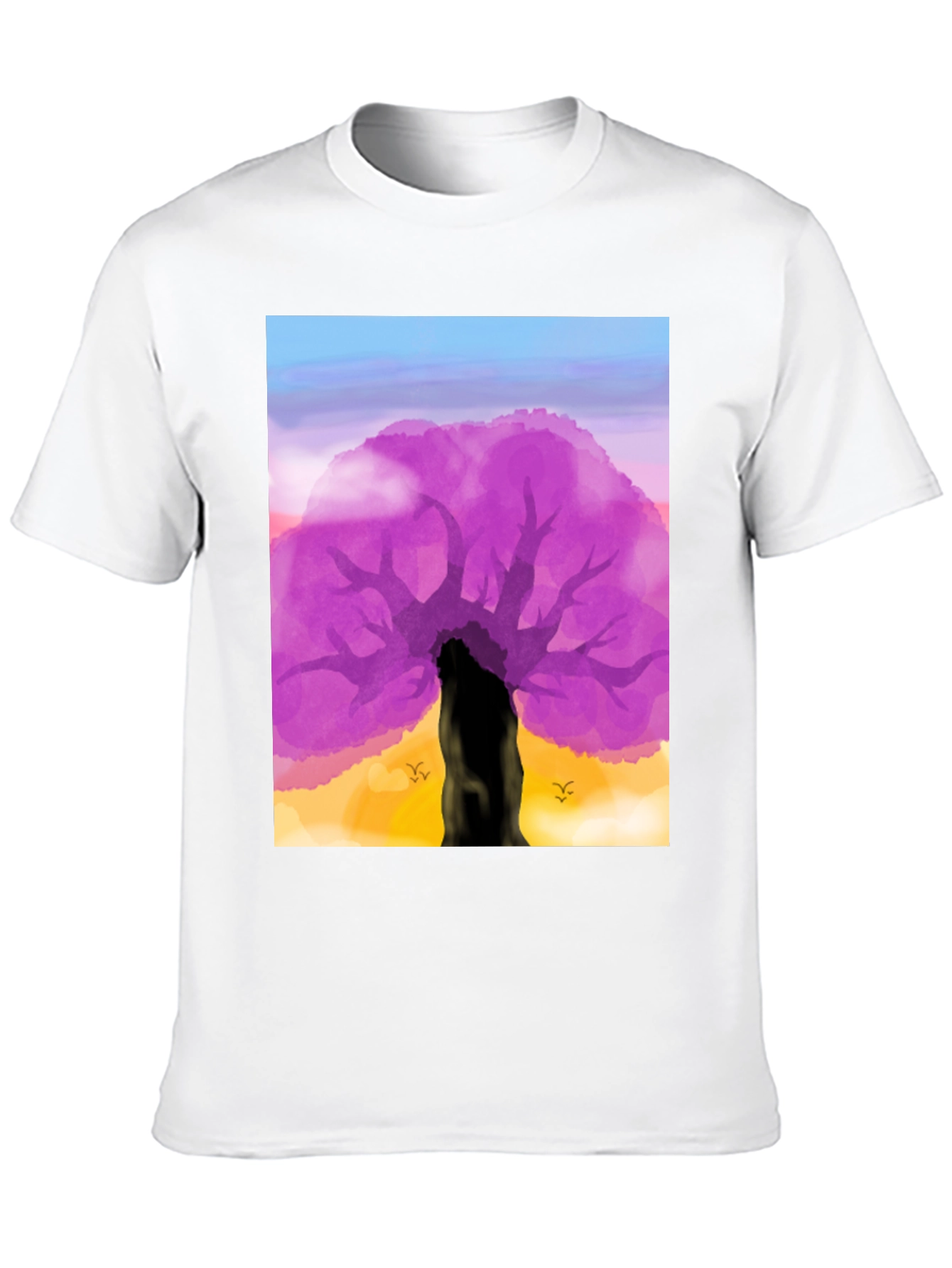Purple Tree Graphic Tee - Nature Inspired Design