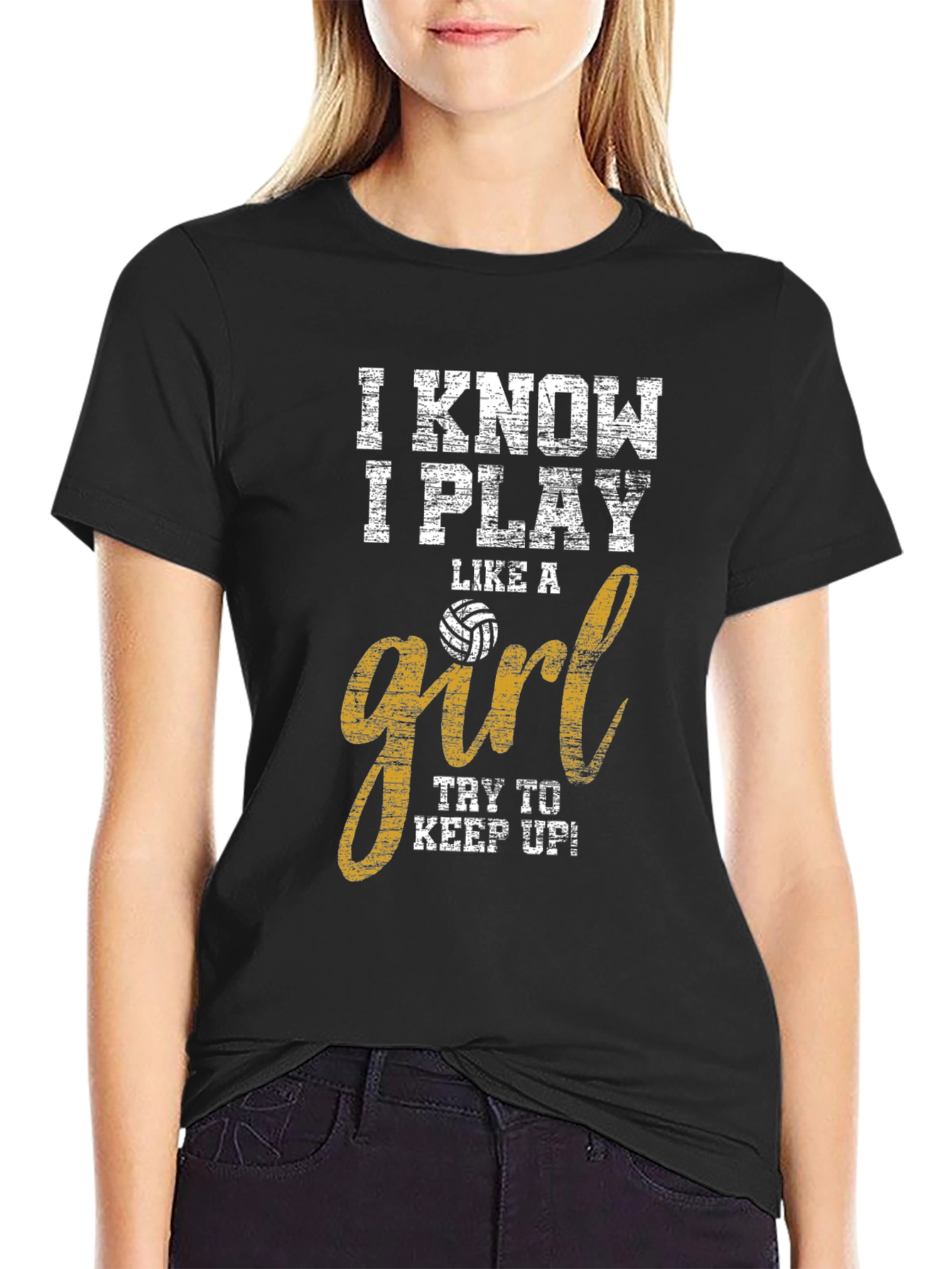 I Play Like a Girl Volleyball T-Shirt