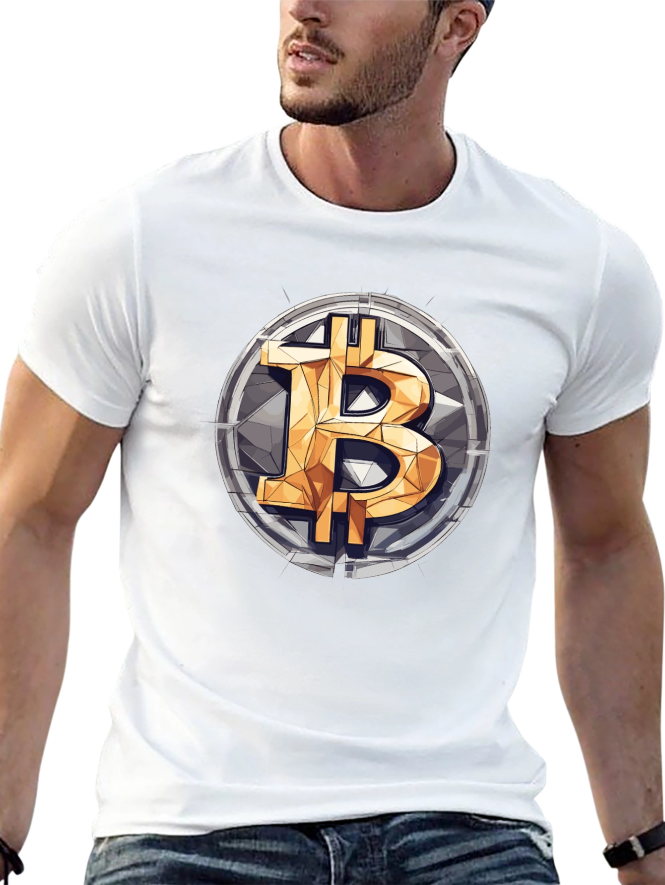 Bitcoin Logo Graphic Print T-Shirt