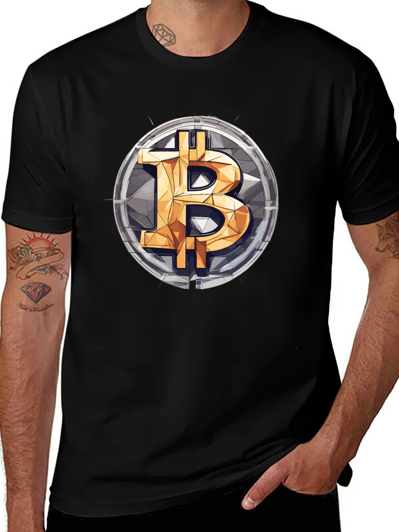 Bitcoin Logo Graphic Print T-Shirt