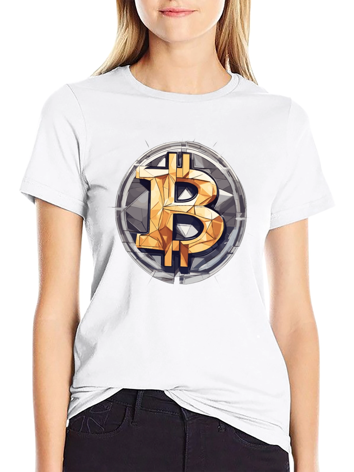 Bitcoin Logo Graphic Print T-Shirt